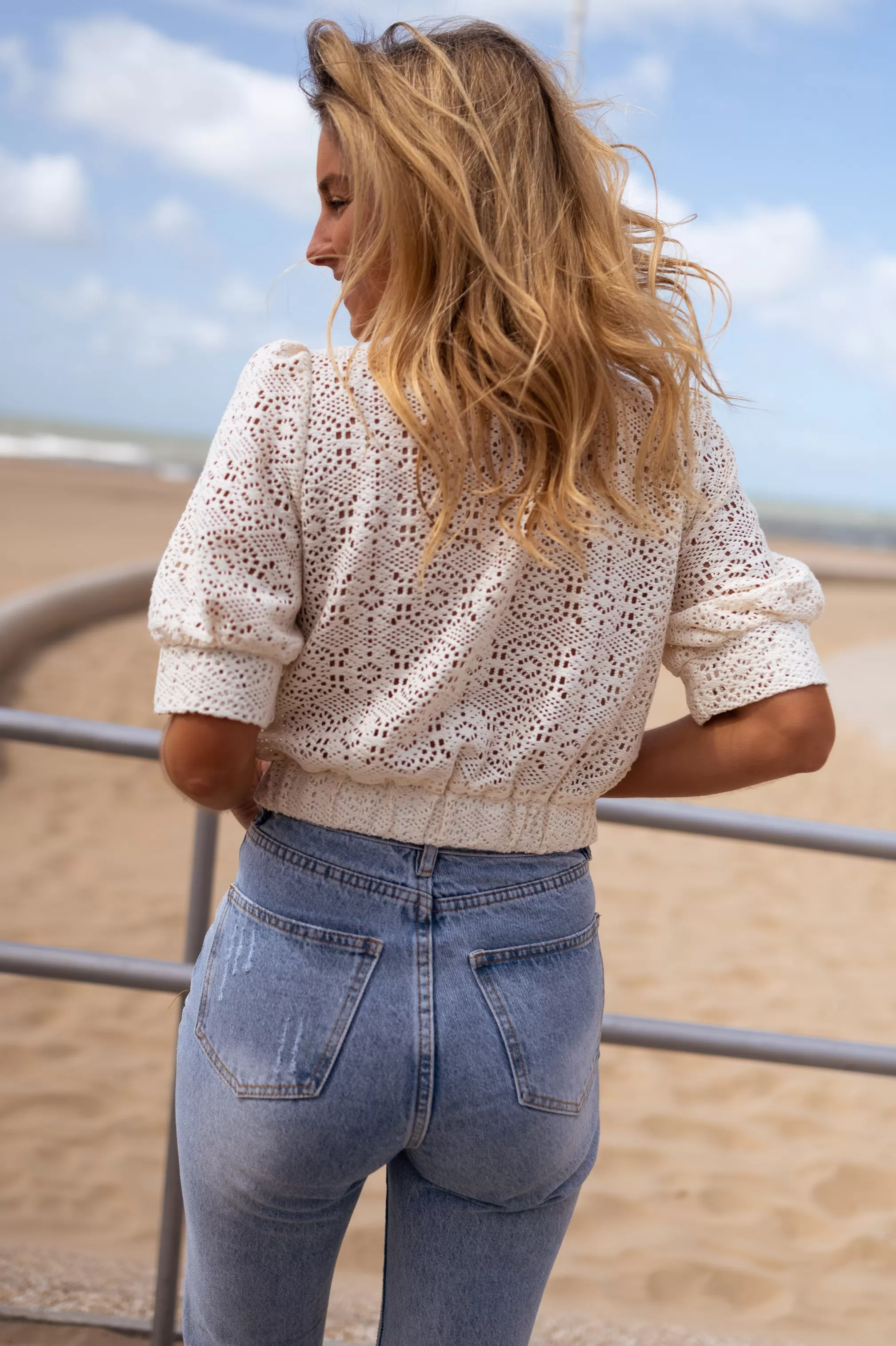 Blouse Safia écru En Broderie | Blouse Brodée Transparente | Prêt-à-porter En Ligne | -Easy Clothes Best