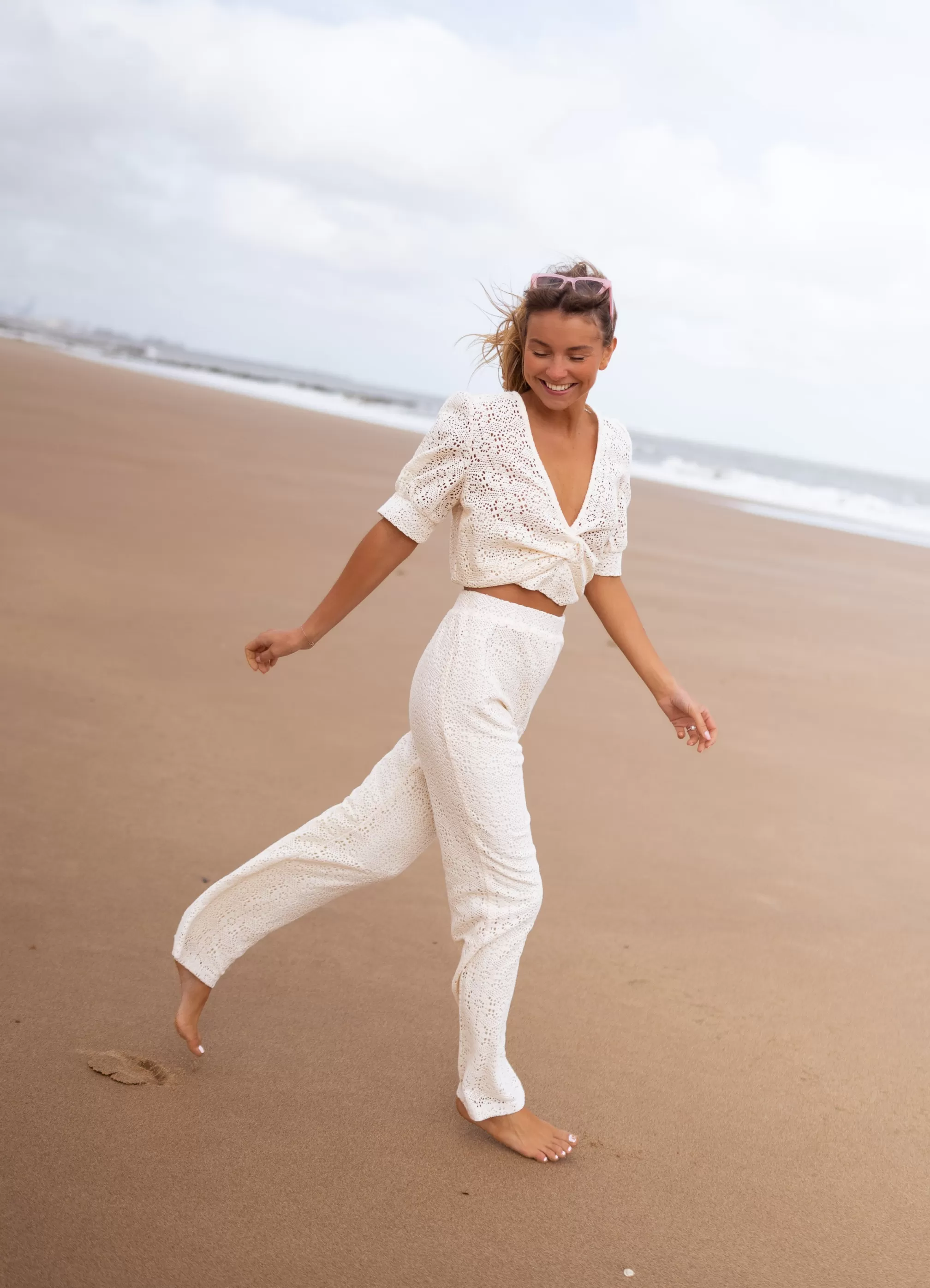 Blouse Safia écru En Broderie | Blouse Brodée Transparente | Prêt-à-porter En Ligne | -Easy Clothes Best