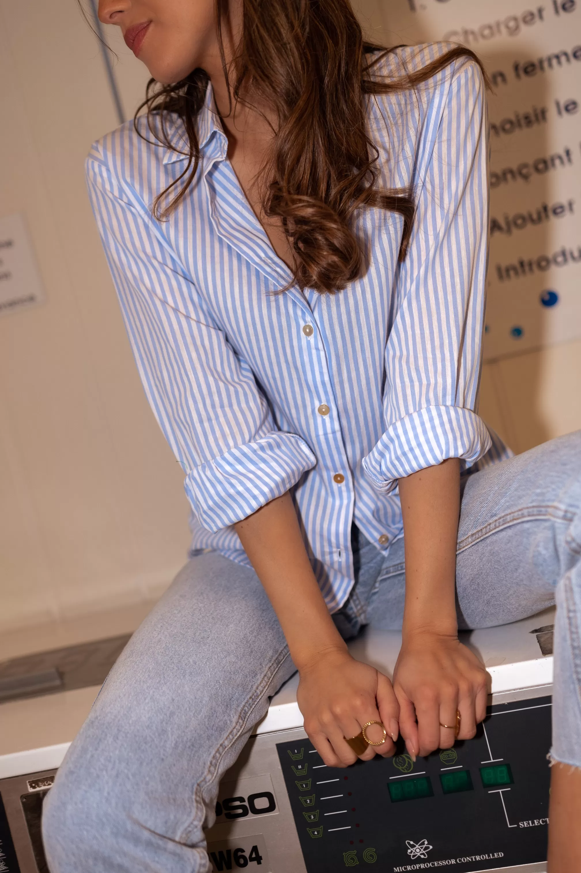 Blue Raphi Shirt Lined | Blue Shirt Linede | Ready To-Porter Online | -Easy Clothes Shop