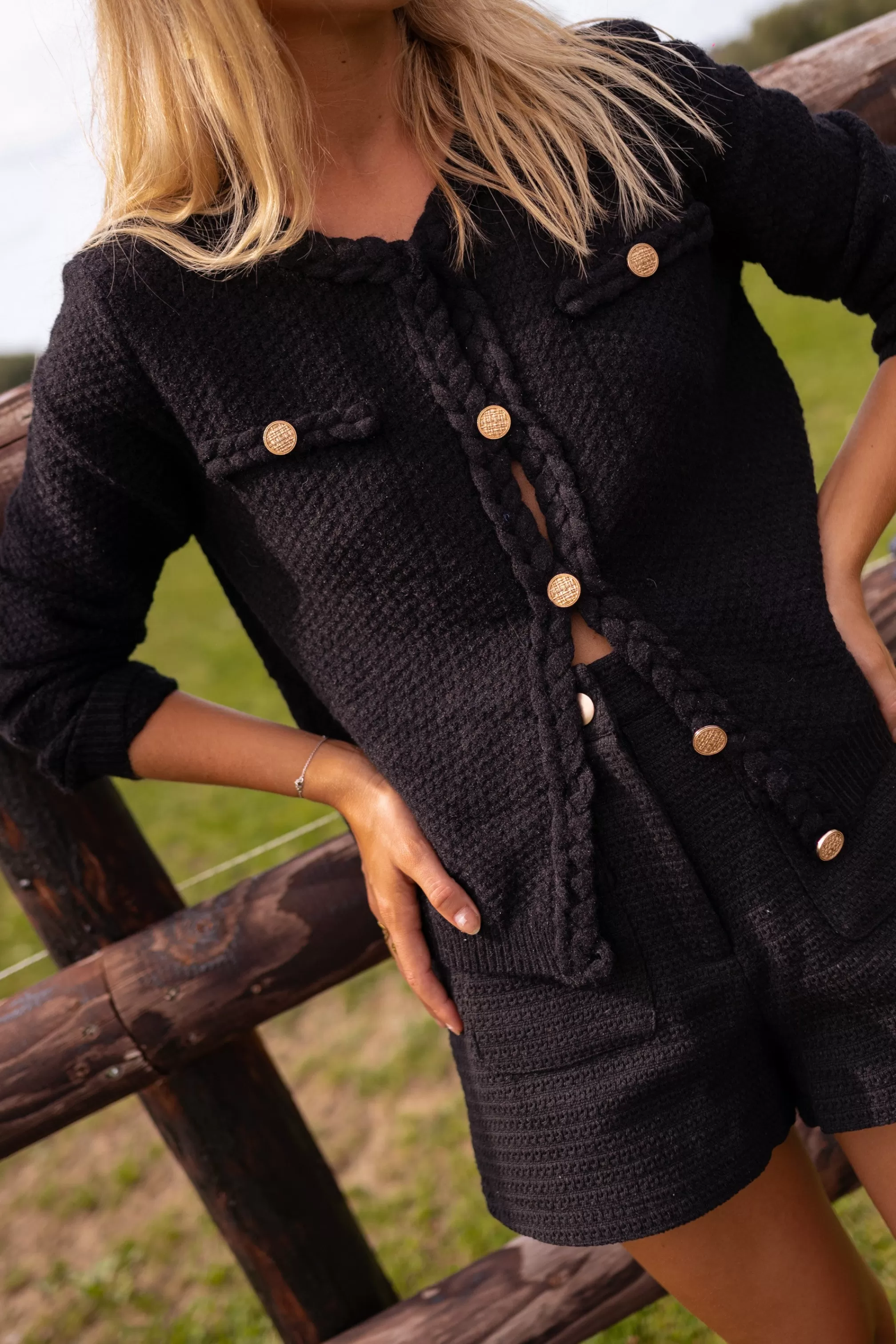 Cardigan Sat Black - -Easy Clothes Store