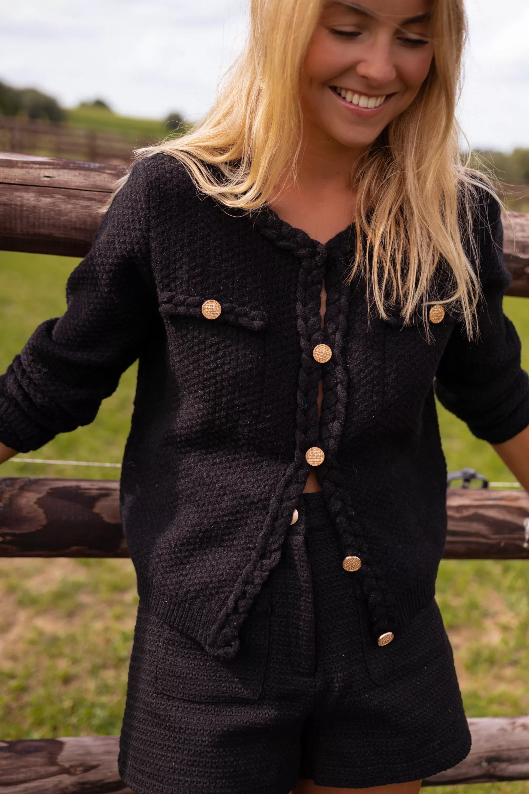 Cardigan Sat Black - -Easy Clothes Store