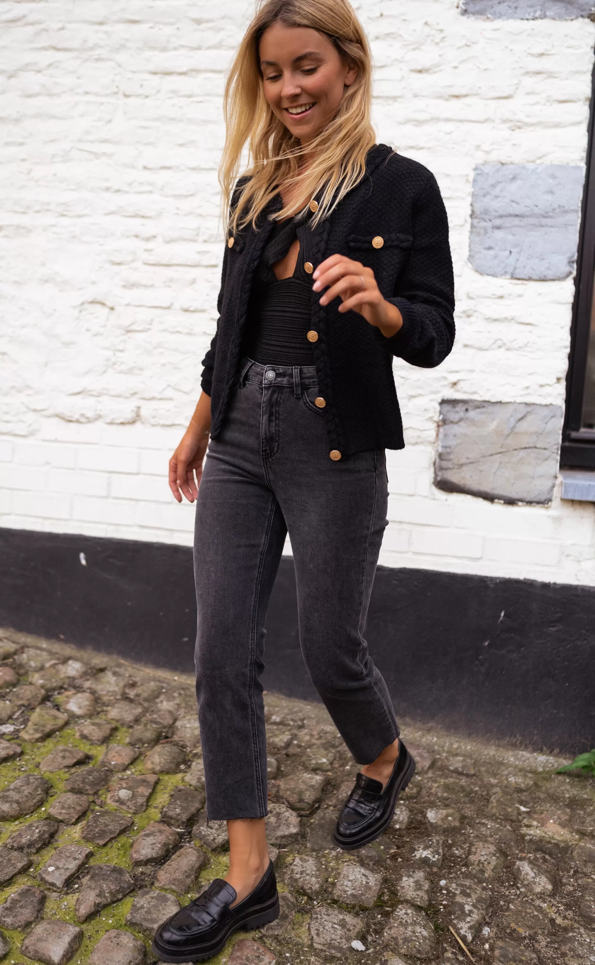 Cardigan Sat Black - -Easy Clothes Store