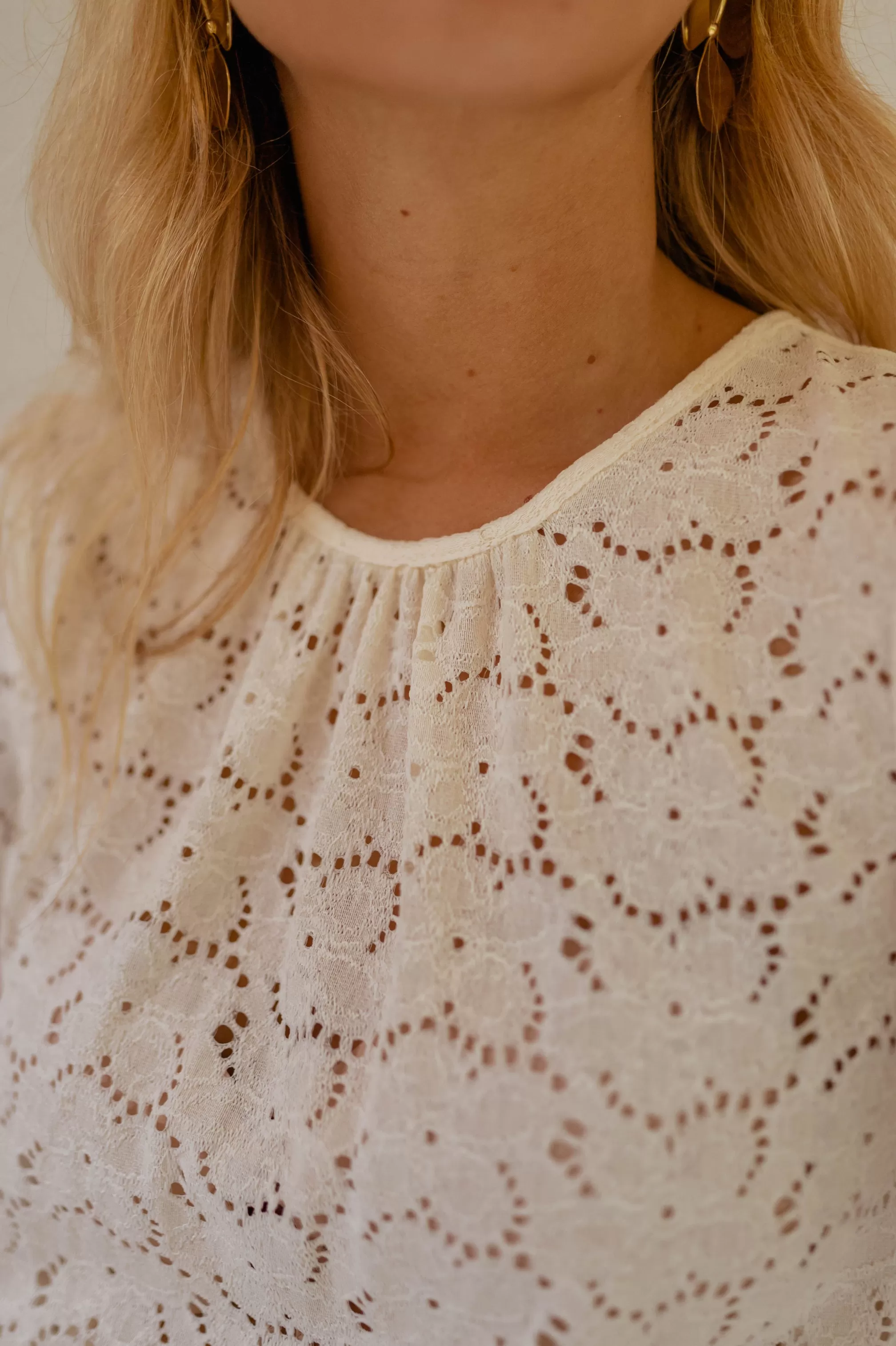 Dress Almane Ecru | Mini Dress In Lace | Ready To-Porter Online | -Easy Clothes Cheap