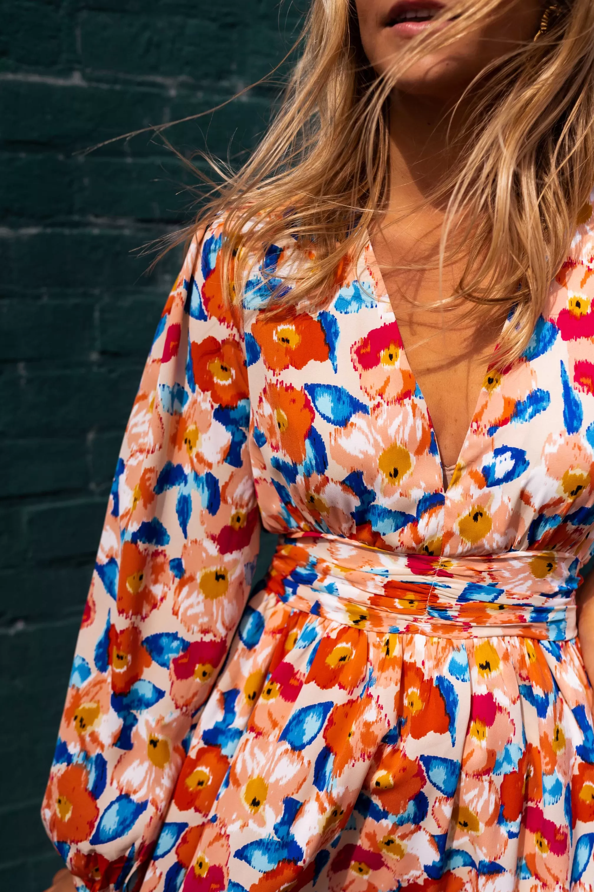 Dress AMYA Flower | Dress V-neck Floral | Ready To-Porter Online | -Easy Clothes Shop