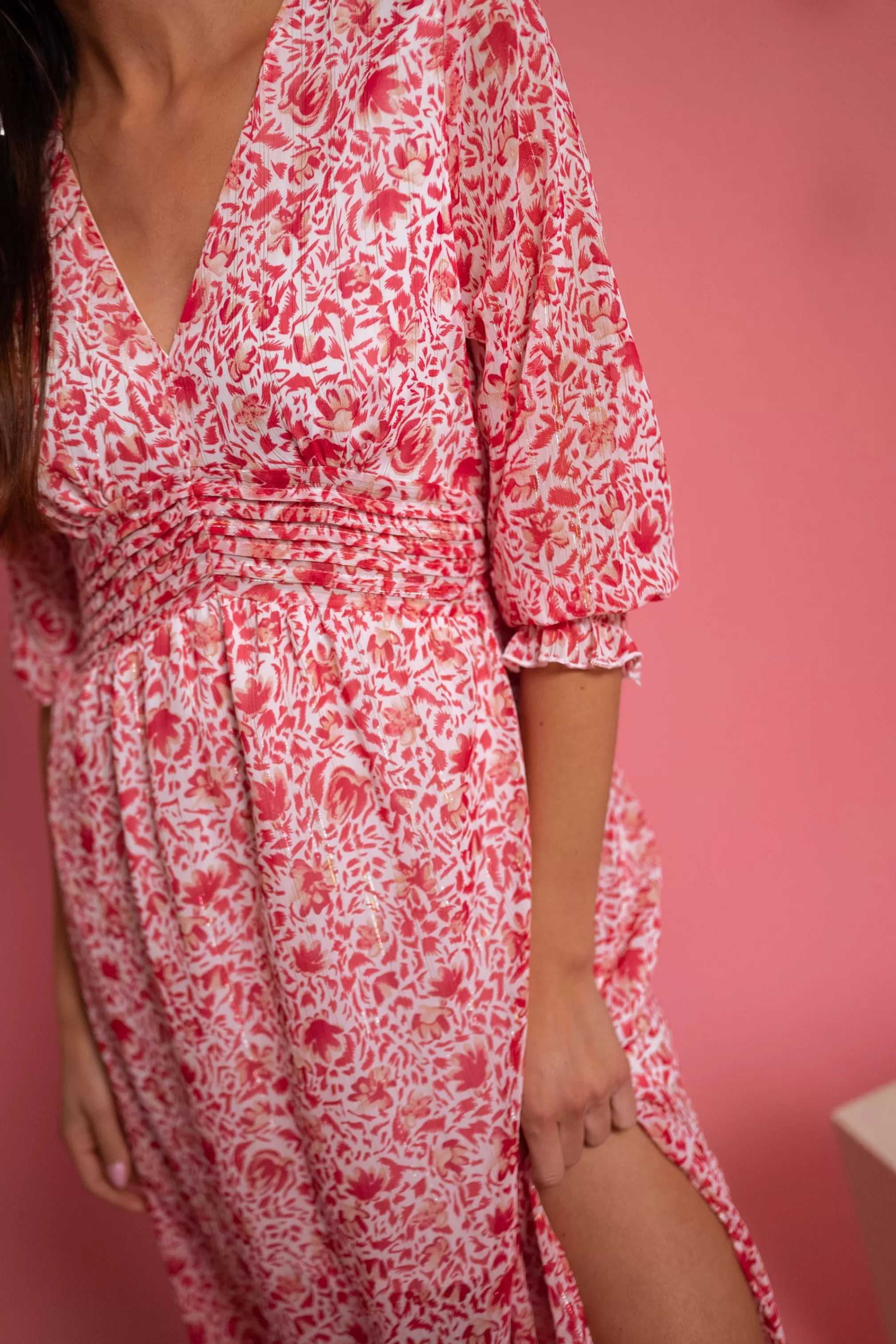 Dress Betsy Red & Pink | Summer Colored Outfit | Women's Clothing-Easy Clothes Fashion