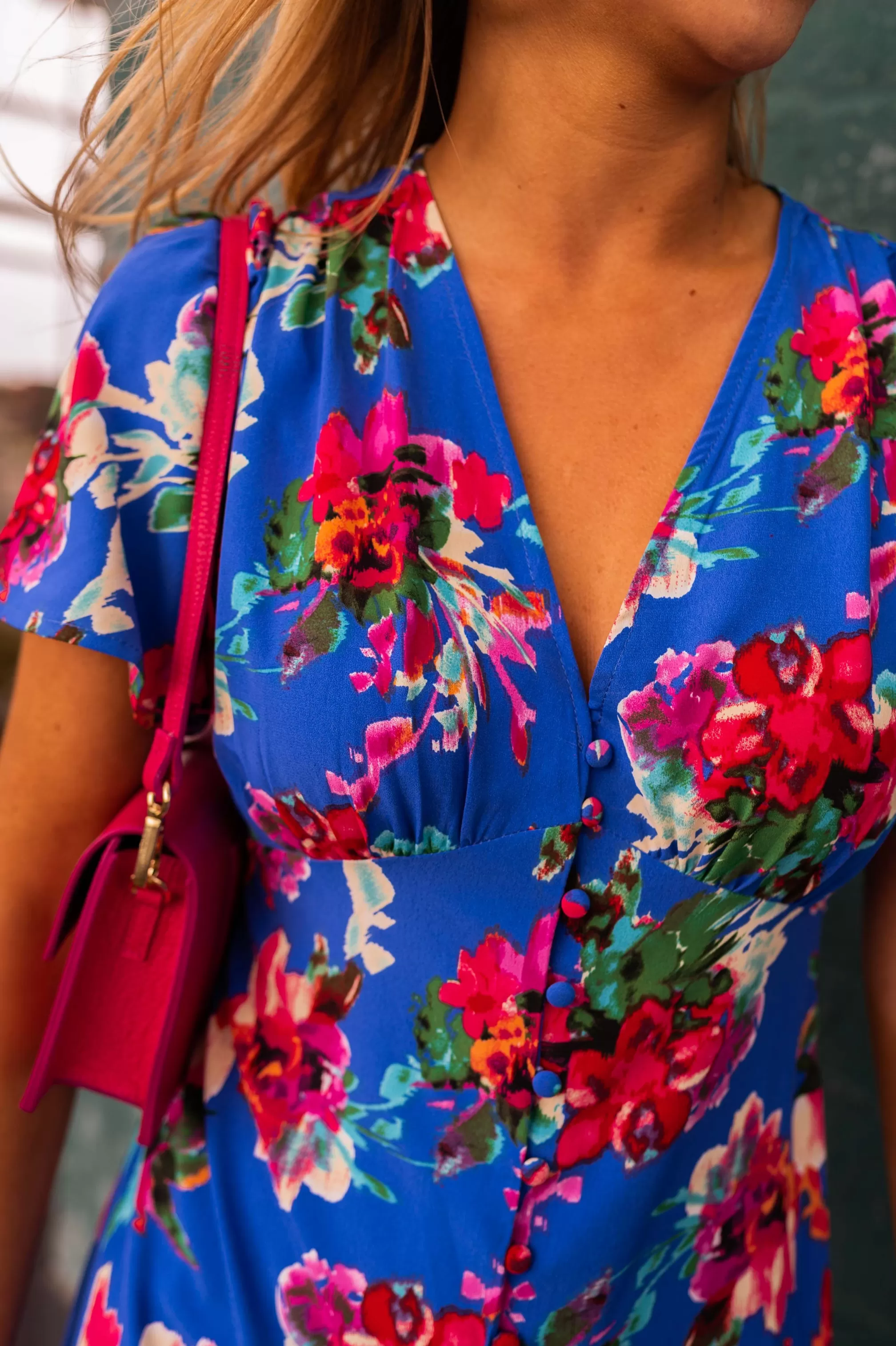 Dress Flower Blue Dana | Dress Flower Split | Ready To-Porter Online | -Easy Clothes New