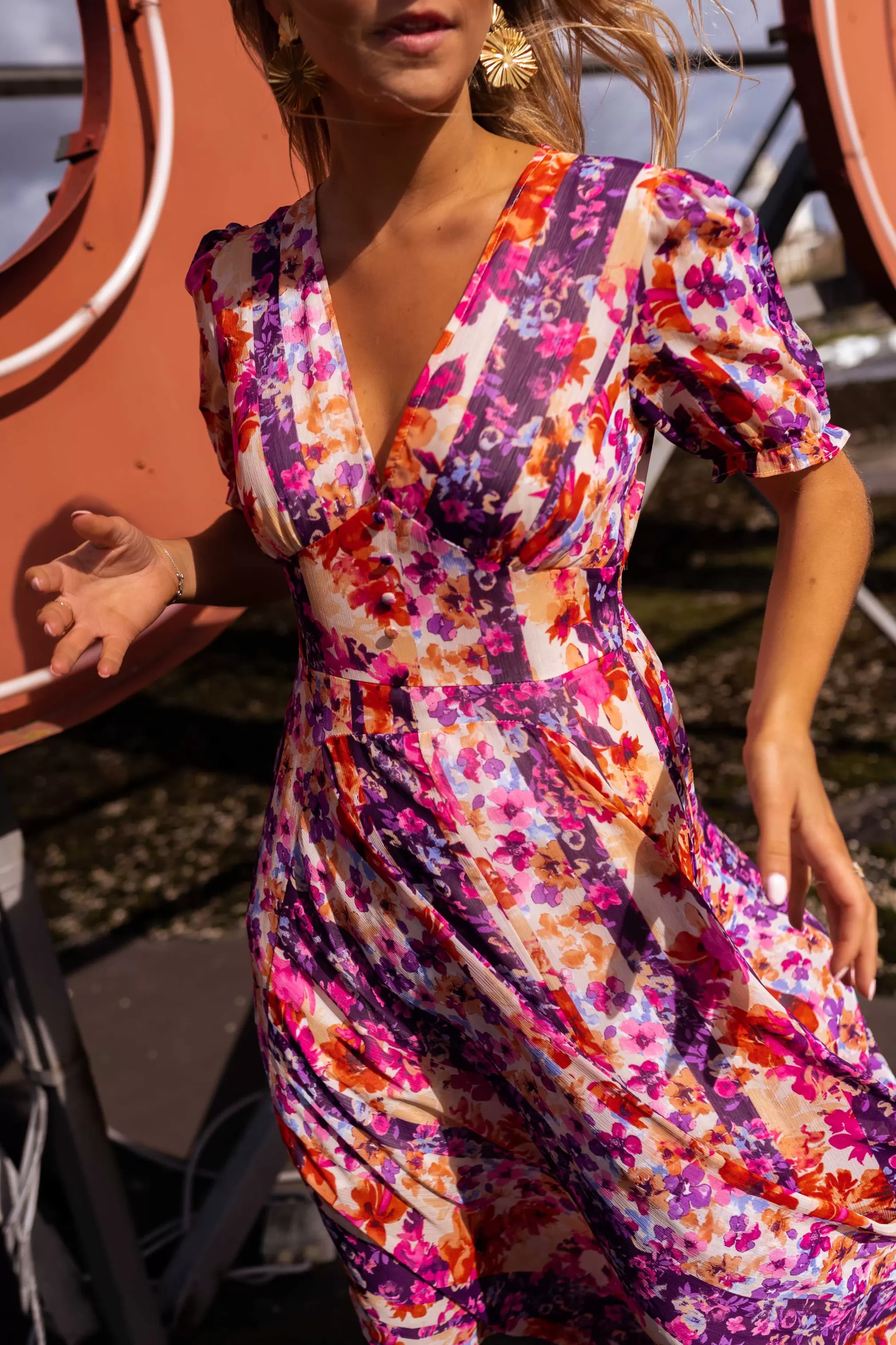 Dress Flower Lose | Dress Floral Split | Ready To-Porter Online | -Easy Clothes Outlet