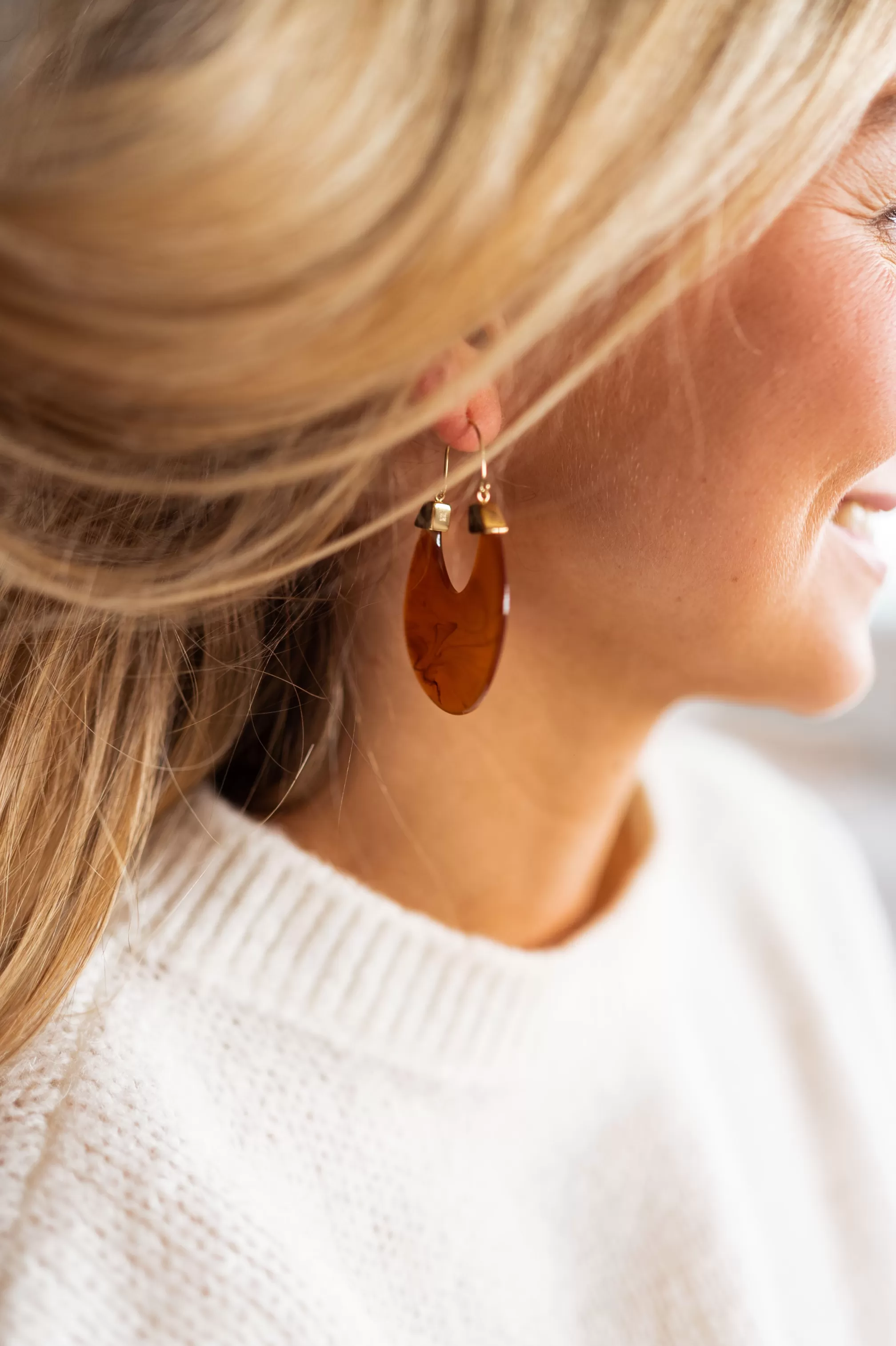 GUFA Earrings Golden And Brunettes | Original Earrings | Ready To-Porter Online | -Easy Clothes Sale