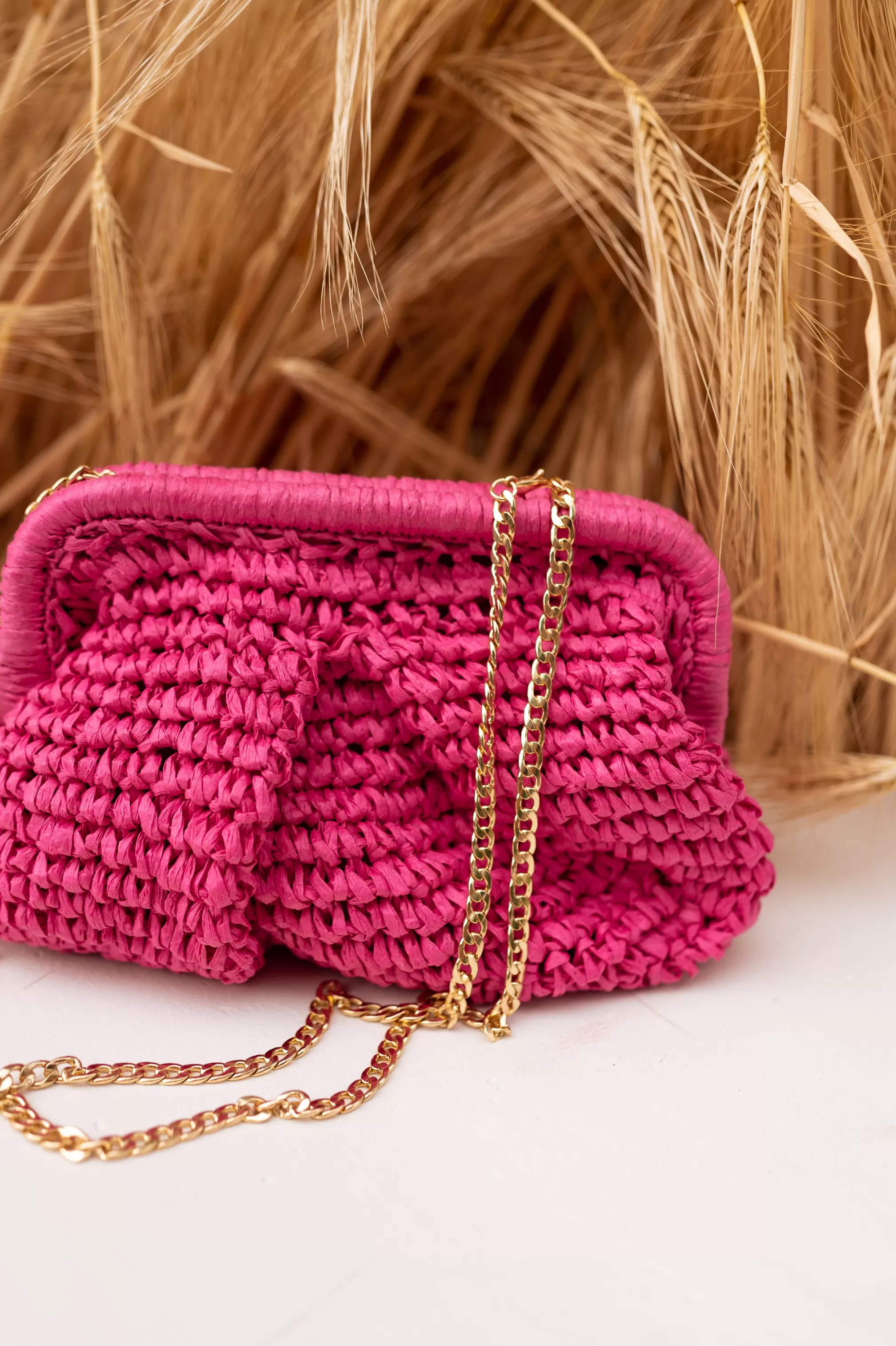 Jerry Bag Pink - Raphia Matter - Interior Pocket - Accessories-Easy Clothes Best Sale