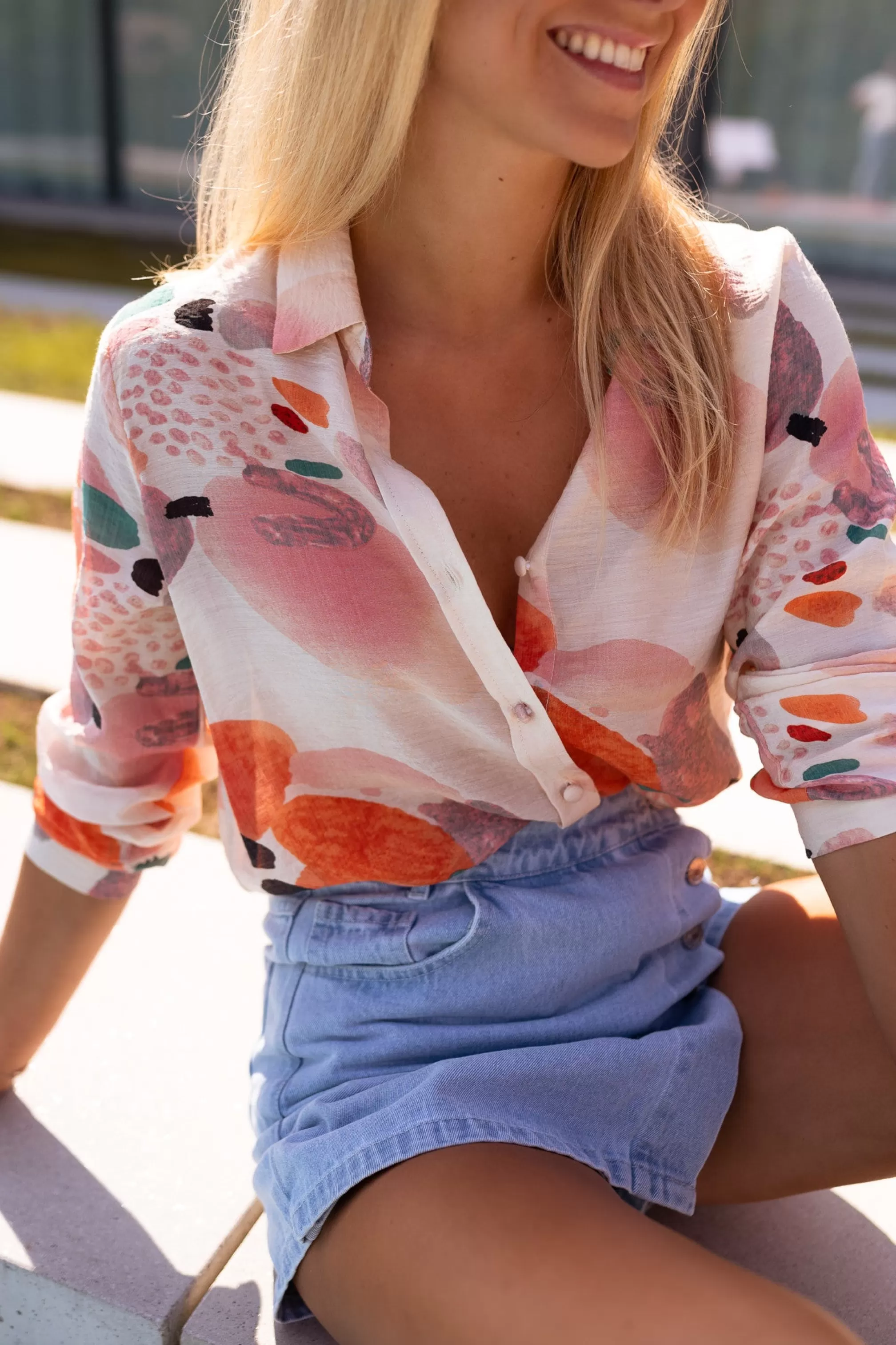 Joane Shirt Patterned | Colorful Shirt | Ready To-Porter Online | -Easy Clothes Clearance