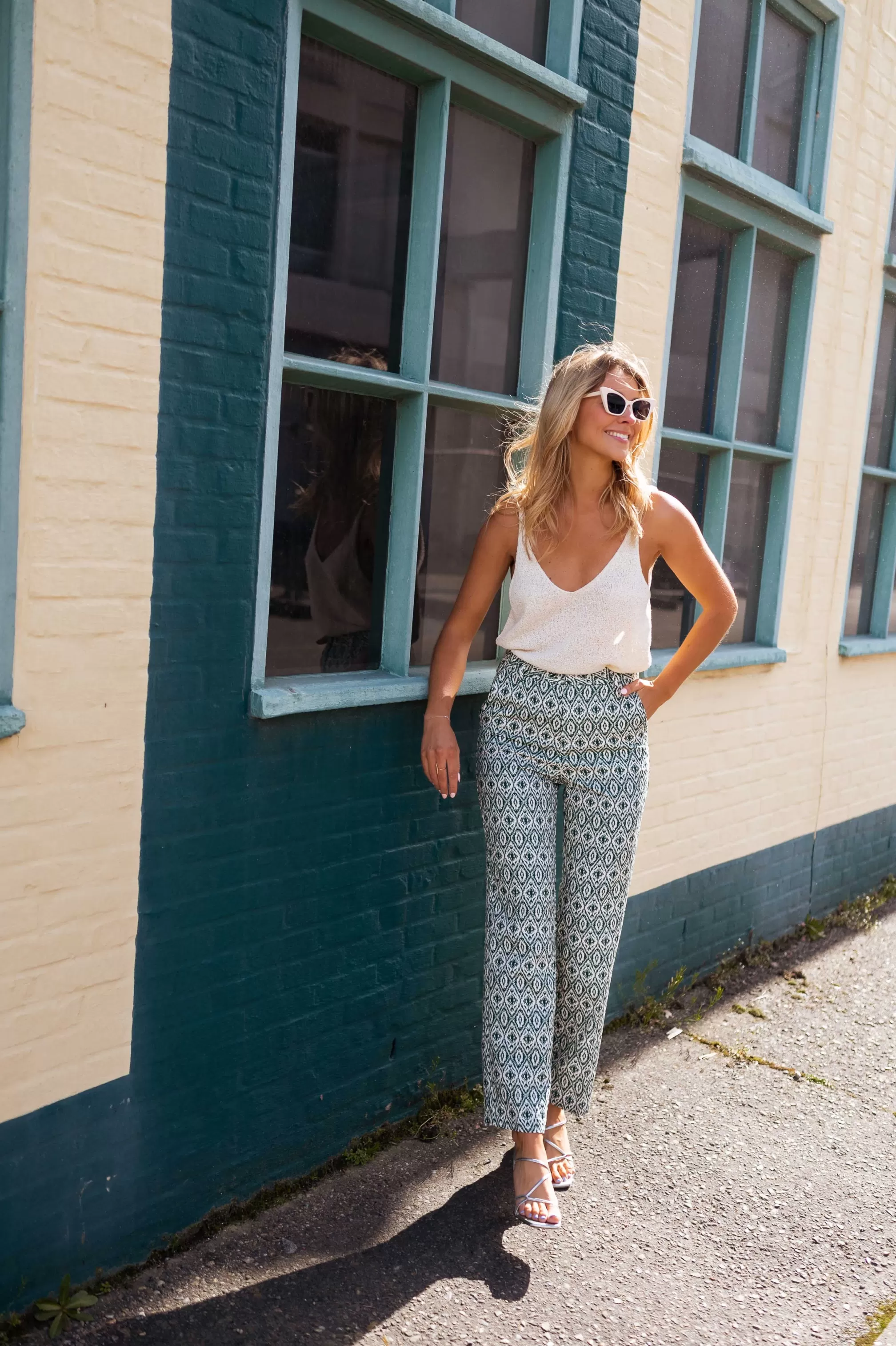 Pants Green Sanah Patterned | Pants Colorful Law | Ready To-Porter Online | -Easy Clothes Cheap