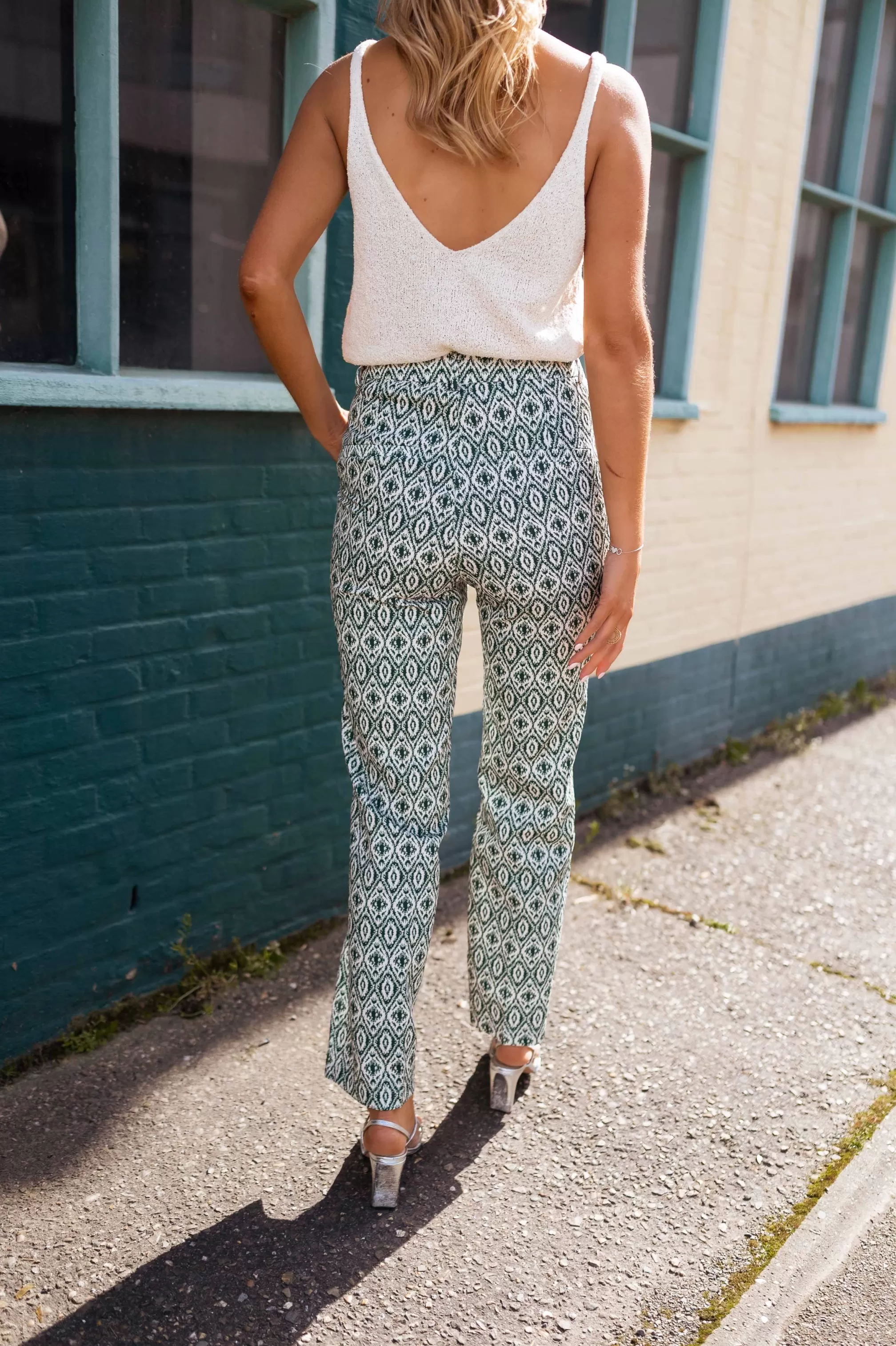 Pants Green Sanah Patterned | Pants Colorful Law | Ready To-Porter Online | -Easy Clothes Cheap