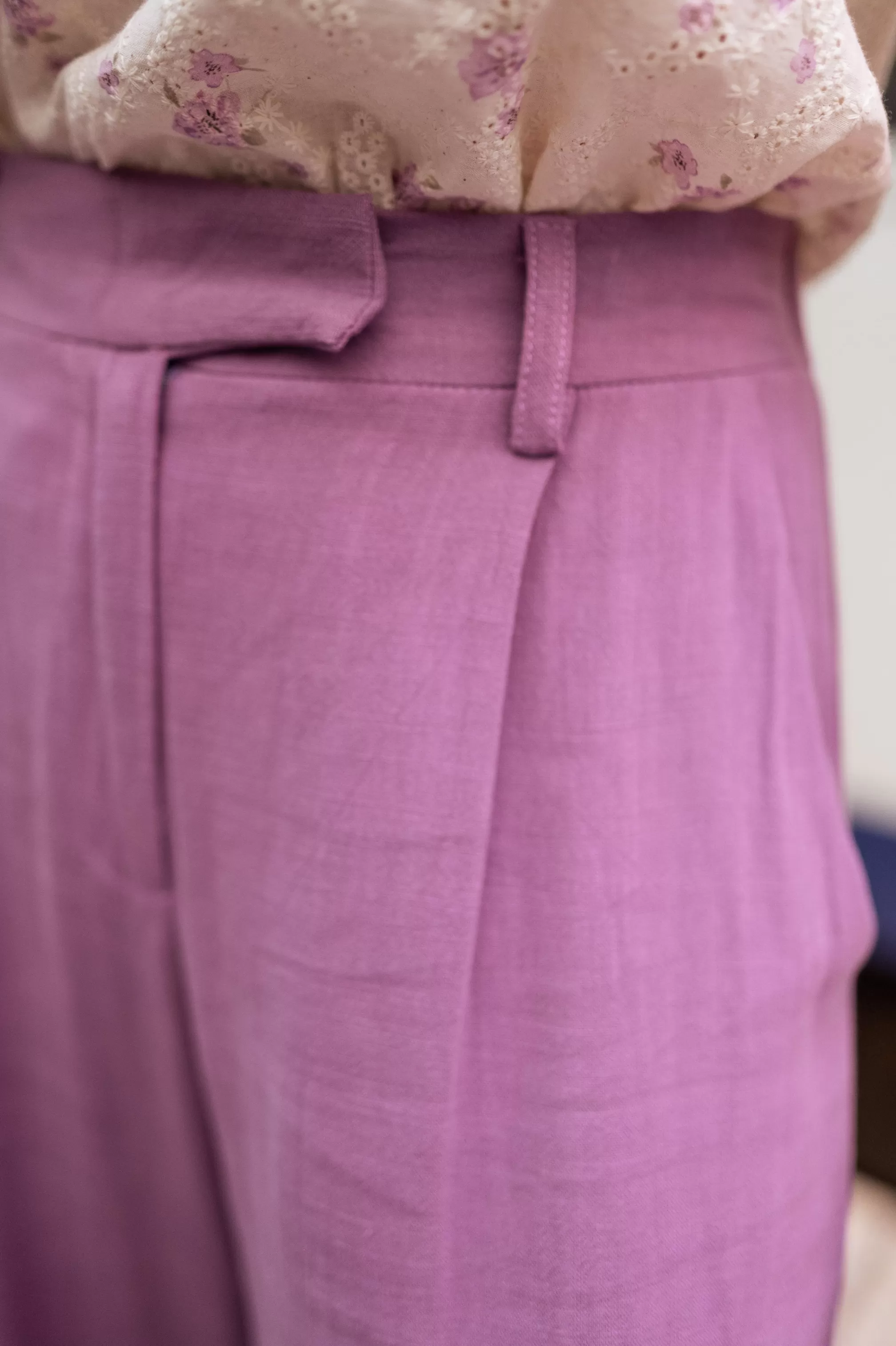 Pants Joey Purple Linen | Pants Wide Linen | Ready To-Porter Online | -Easy Clothes Online