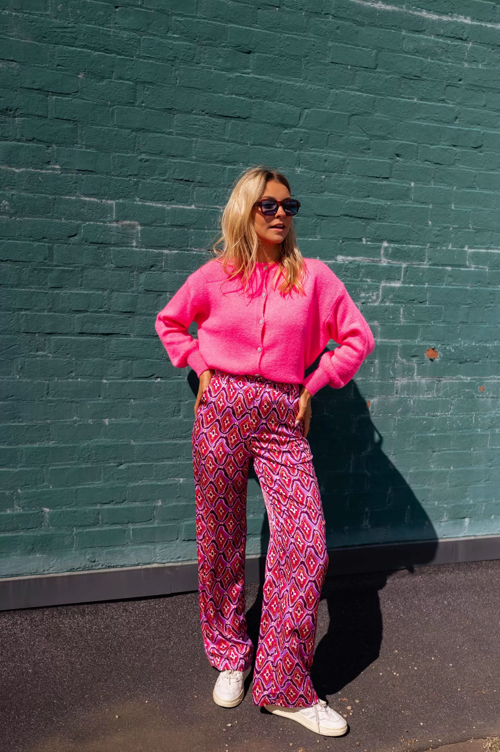 Pants Lupa Pink Patterned | Pants Large Fluid | Ready To-Porter Online | -Easy Clothes New