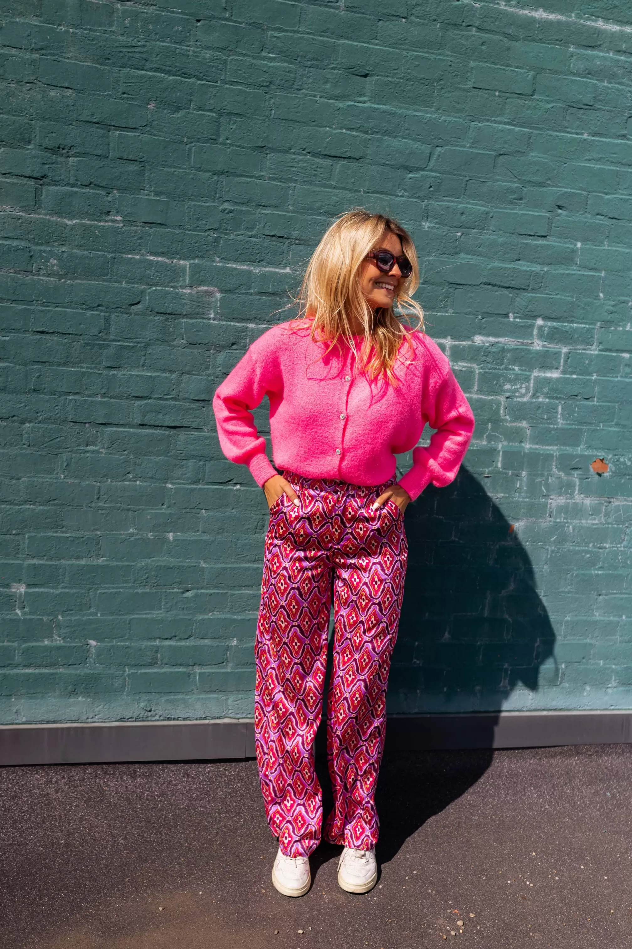 Pants Lupa Pink Patterned | Pants Large Fluid | Ready To-Porter Online | -Easy Clothes New