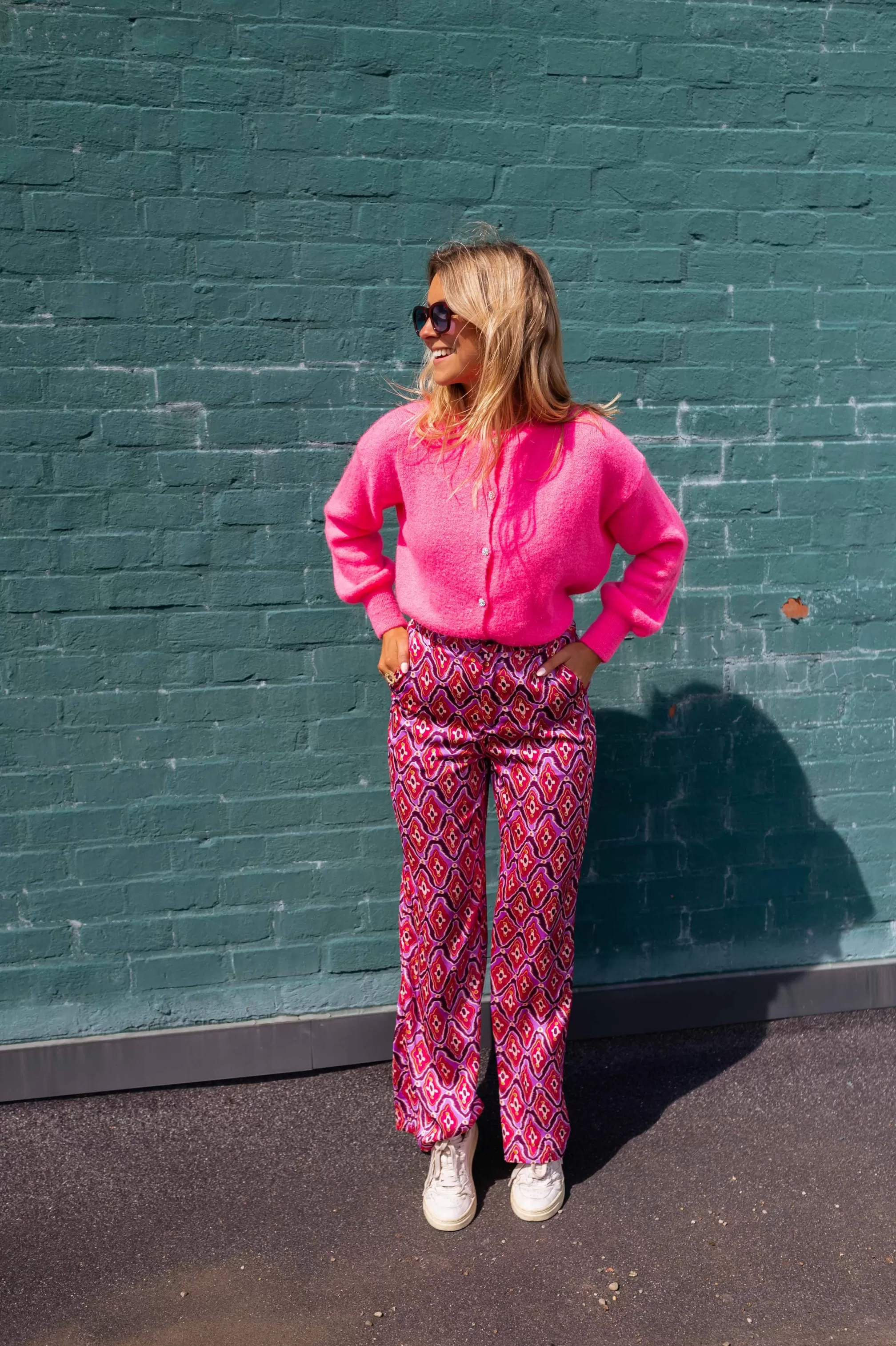 Pants Lupa Pink Patterned | Pants Large Fluid | Ready To-Porter Online | -Easy Clothes New