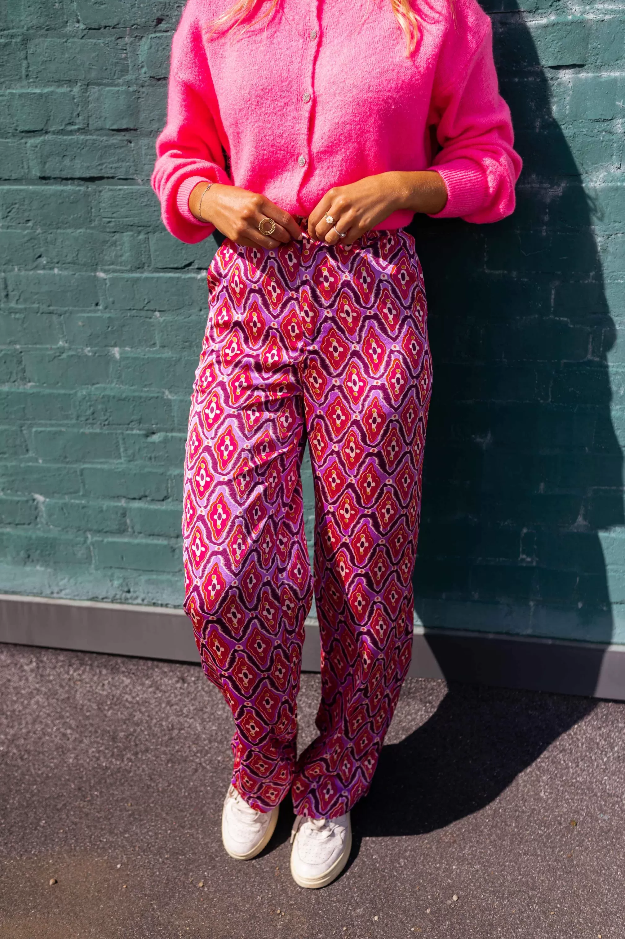 Pants Lupa Pink Patterned | Pants Large Fluid | Ready To-Porter Online | -Easy Clothes New