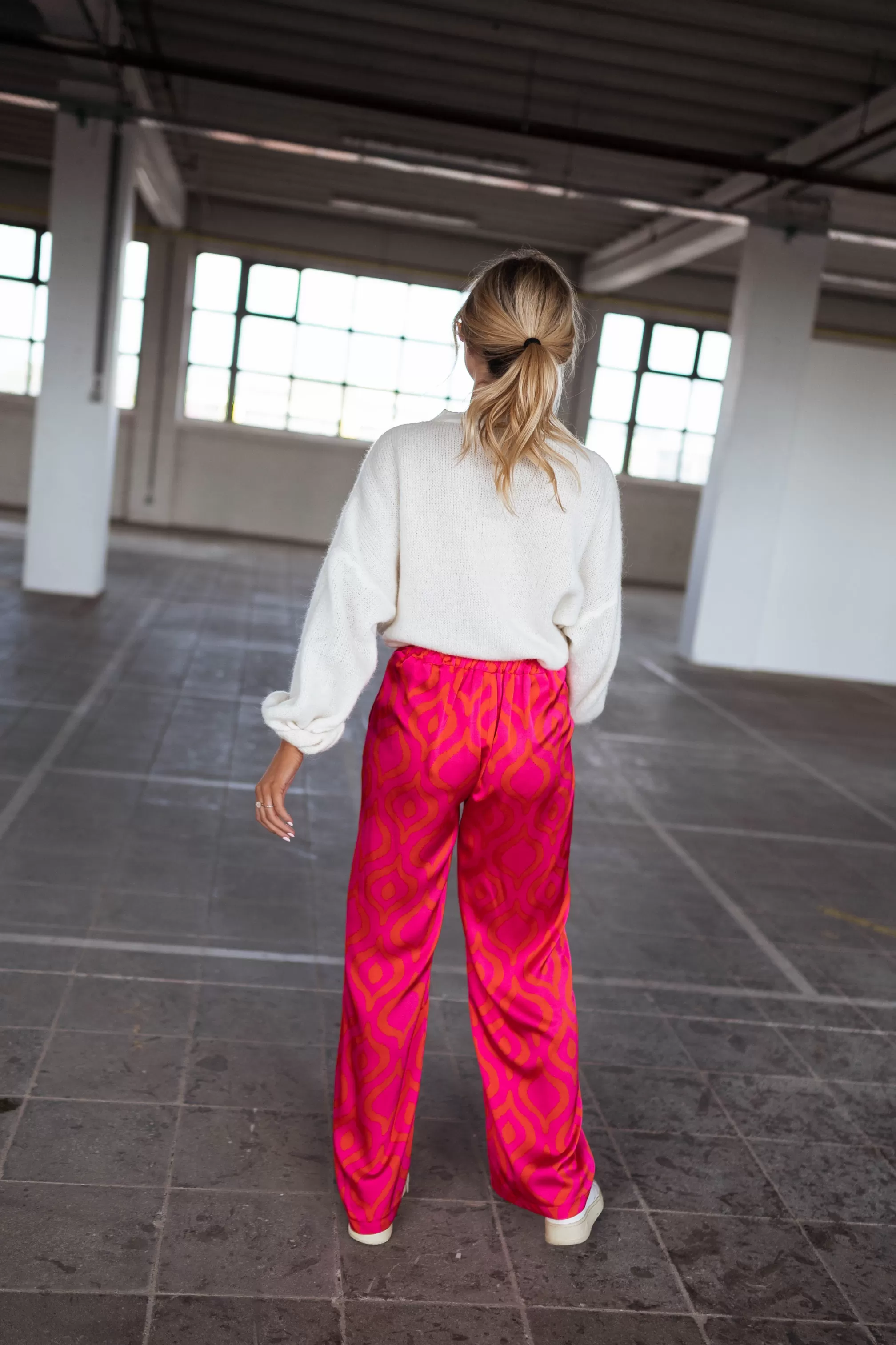 Pants Thaly Pink With Patterns Oranges | Pants Fluid Satin | Ready To-Porter Online | -Easy Clothes Hot