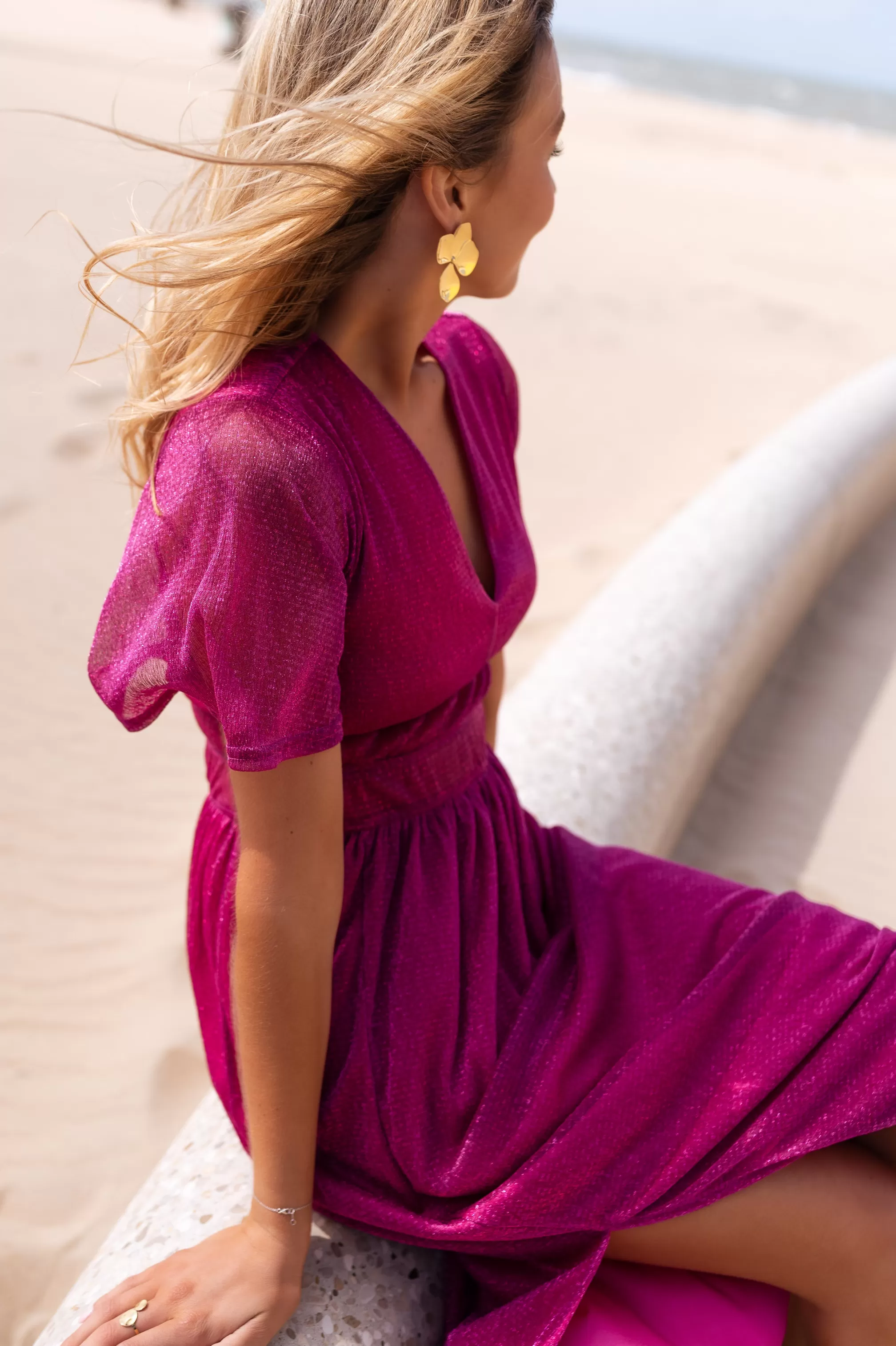 Robe Coline Rose Fuchsia - CREATION | Robe Longue Pailletée | Prêt-à-porter En Ligne | -Easy Clothes Best Sale