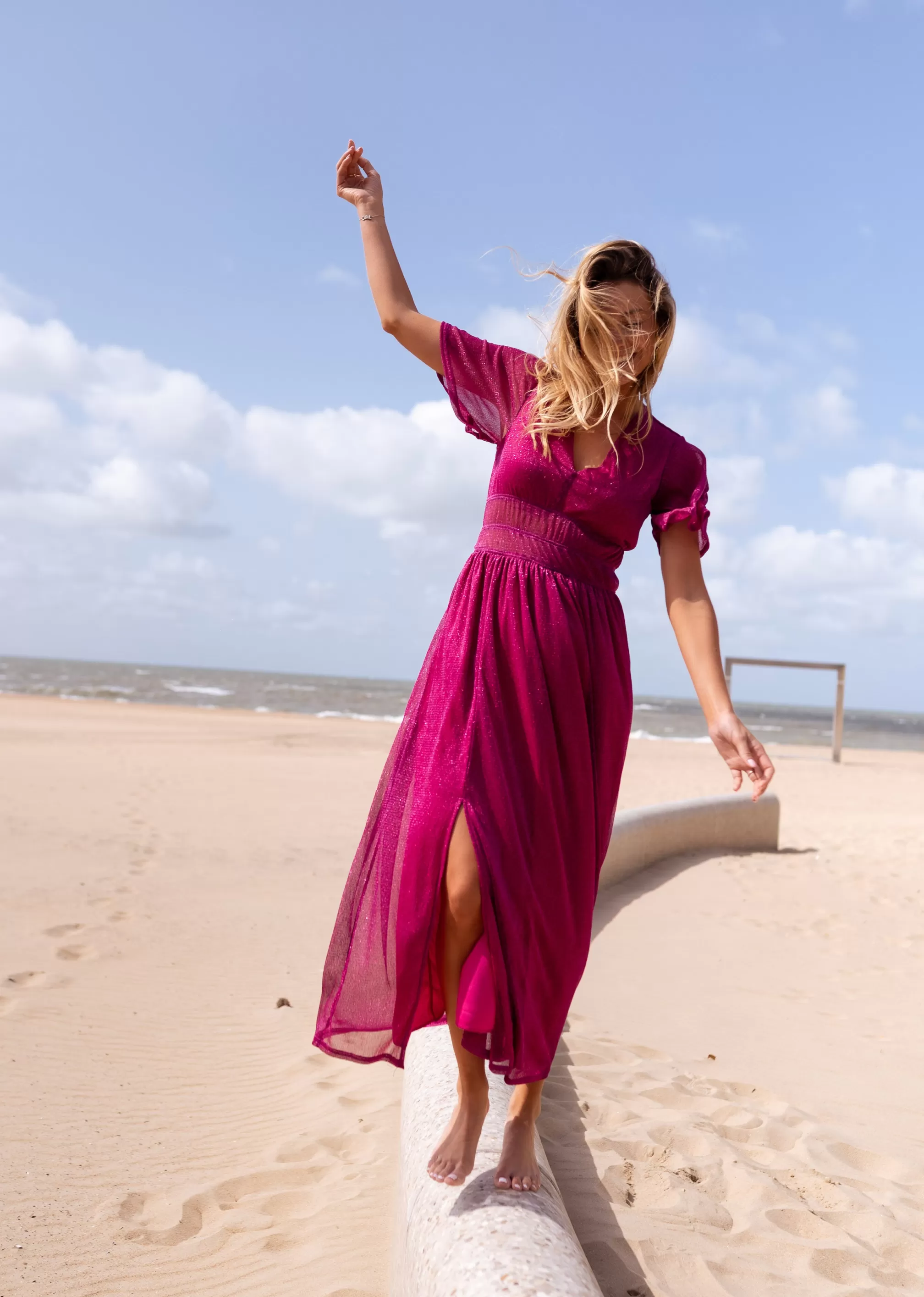 Robe Coline Rose Fuchsia - CREATION | Robe Longue Pailletée | Prêt-à-porter En Ligne | -Easy Clothes Best Sale