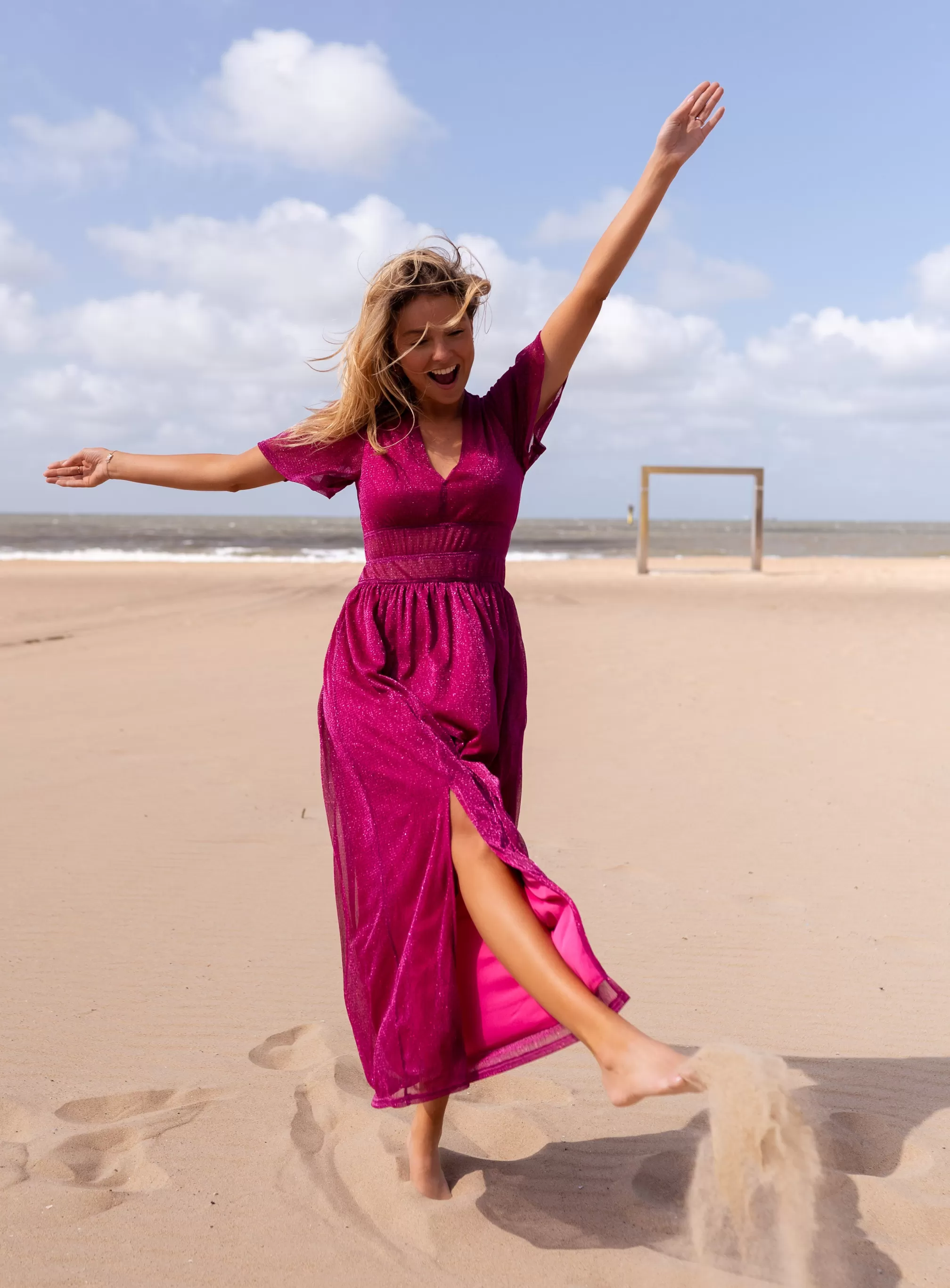 Robe Coline Rose Fuchsia - CREATION | Robe Longue Pailletée | Prêt-à-porter En Ligne | -Easy Clothes Best Sale