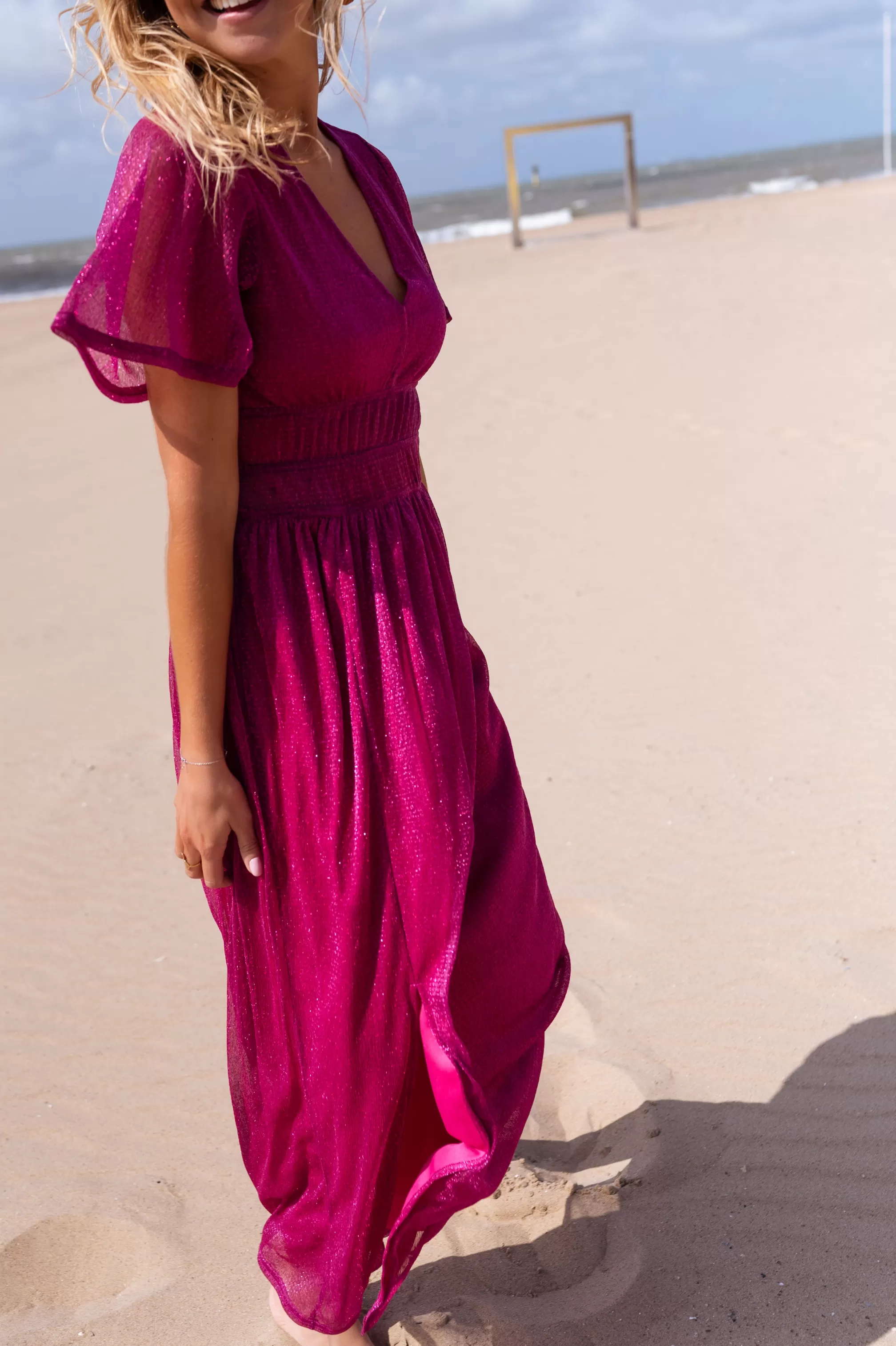 Robe Coline Rose Fuchsia - CREATION | Robe Longue Pailletée | Prêt-à-porter En Ligne | -Easy Clothes Best Sale