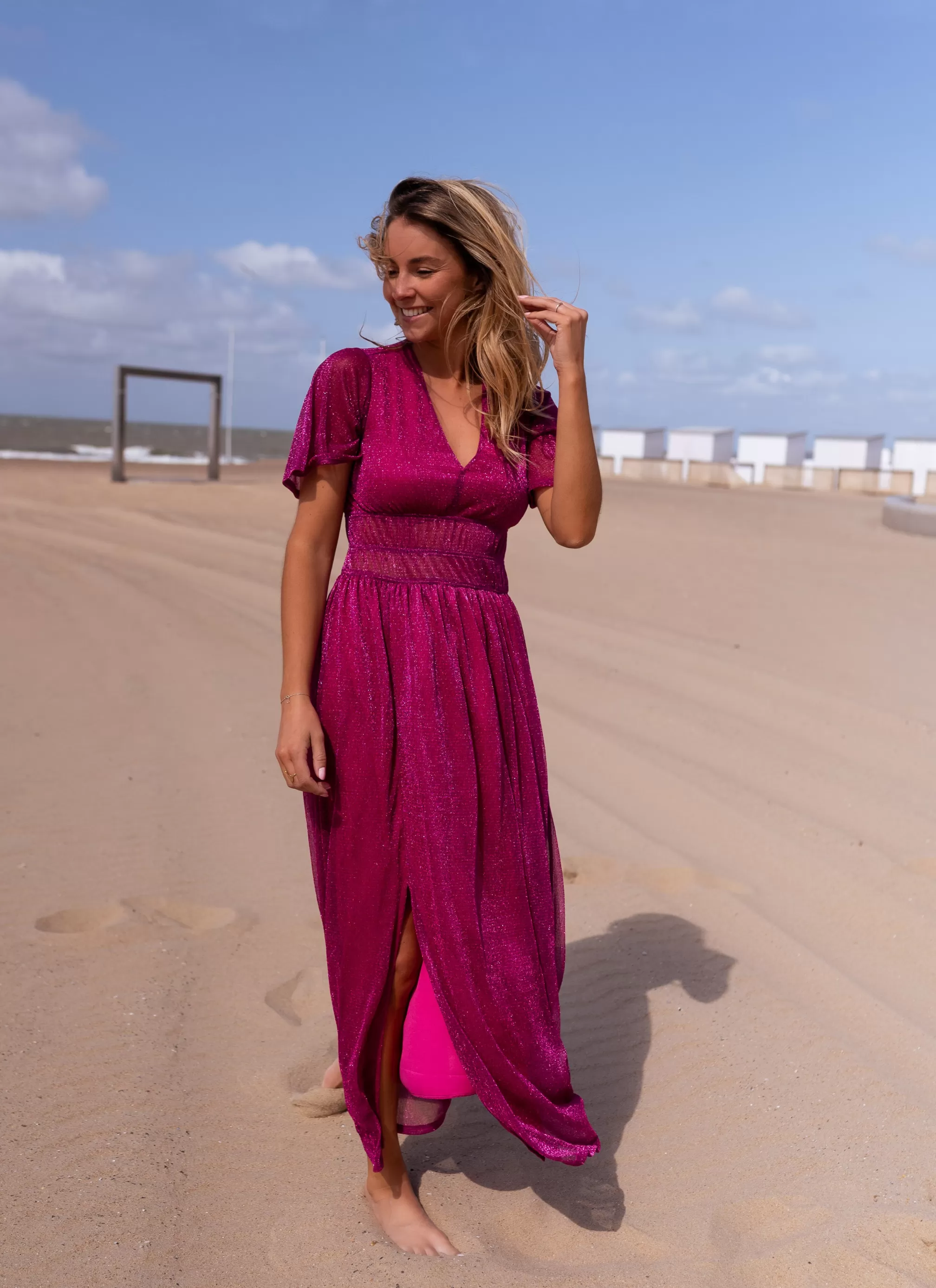 Robe Coline Rose Fuchsia - CREATION | Robe Longue Pailletée | Prêt-à-porter En Ligne | -Easy Clothes Best Sale