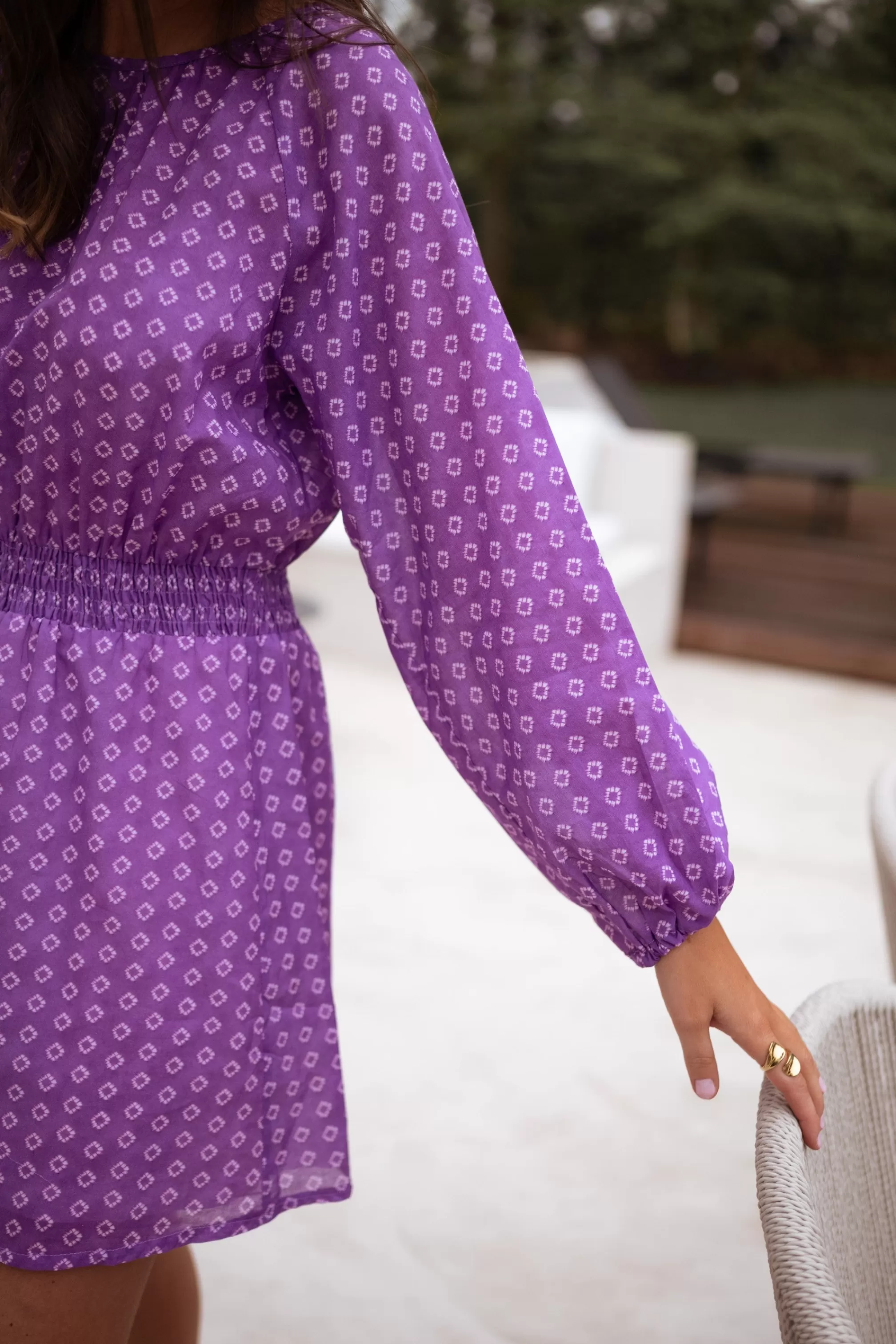 Robe Joly Mauve - CREATION | Robe Mauve Resserrée à La Taille | Prêt-à-porter En Ligne | -Easy Clothes Clearance
