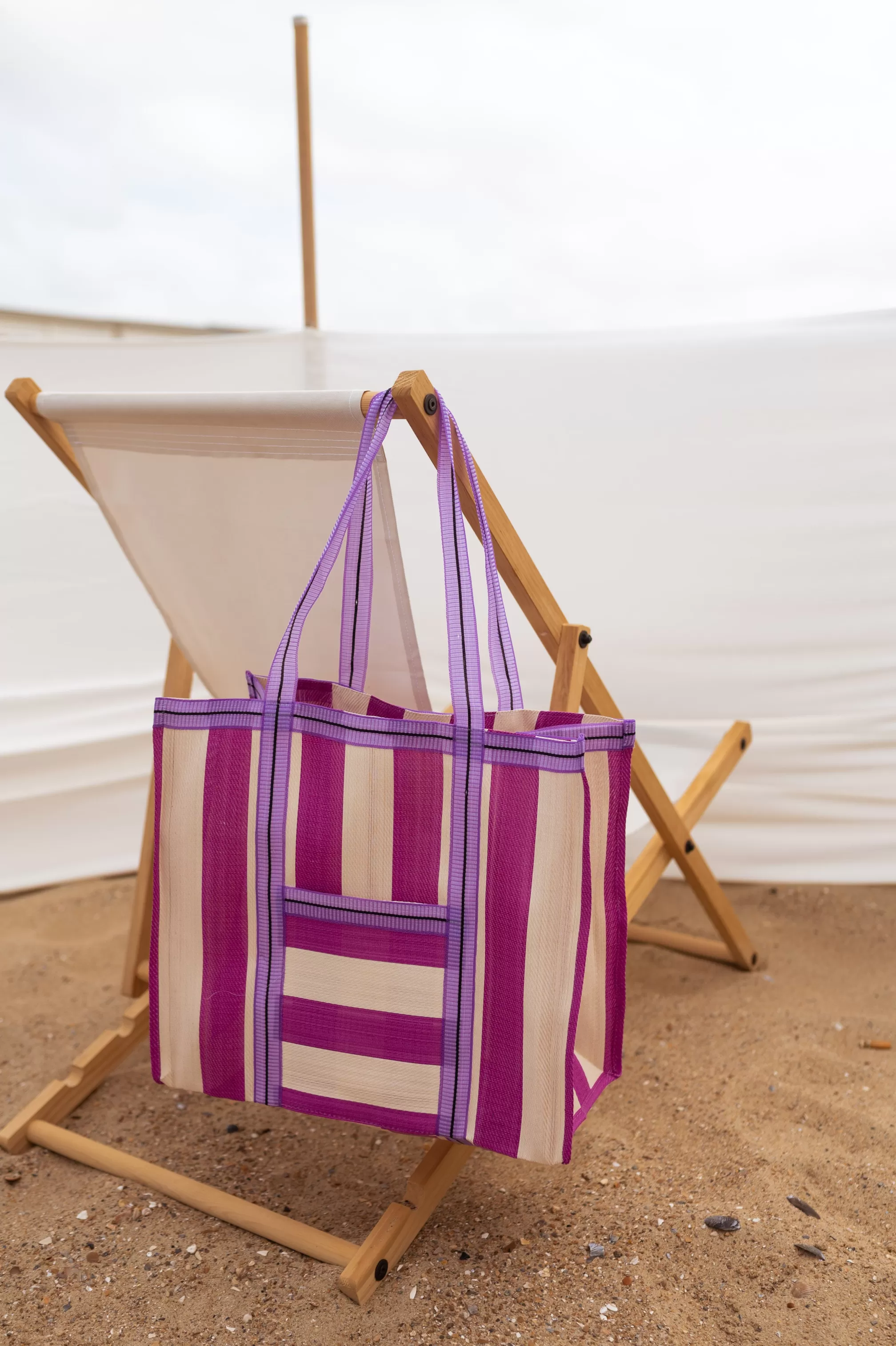 Sac Sevana à Lignes Rose | Sac De Plage Ligné | Prêt-à-porter En Ligne |  -Easy Clothes Best