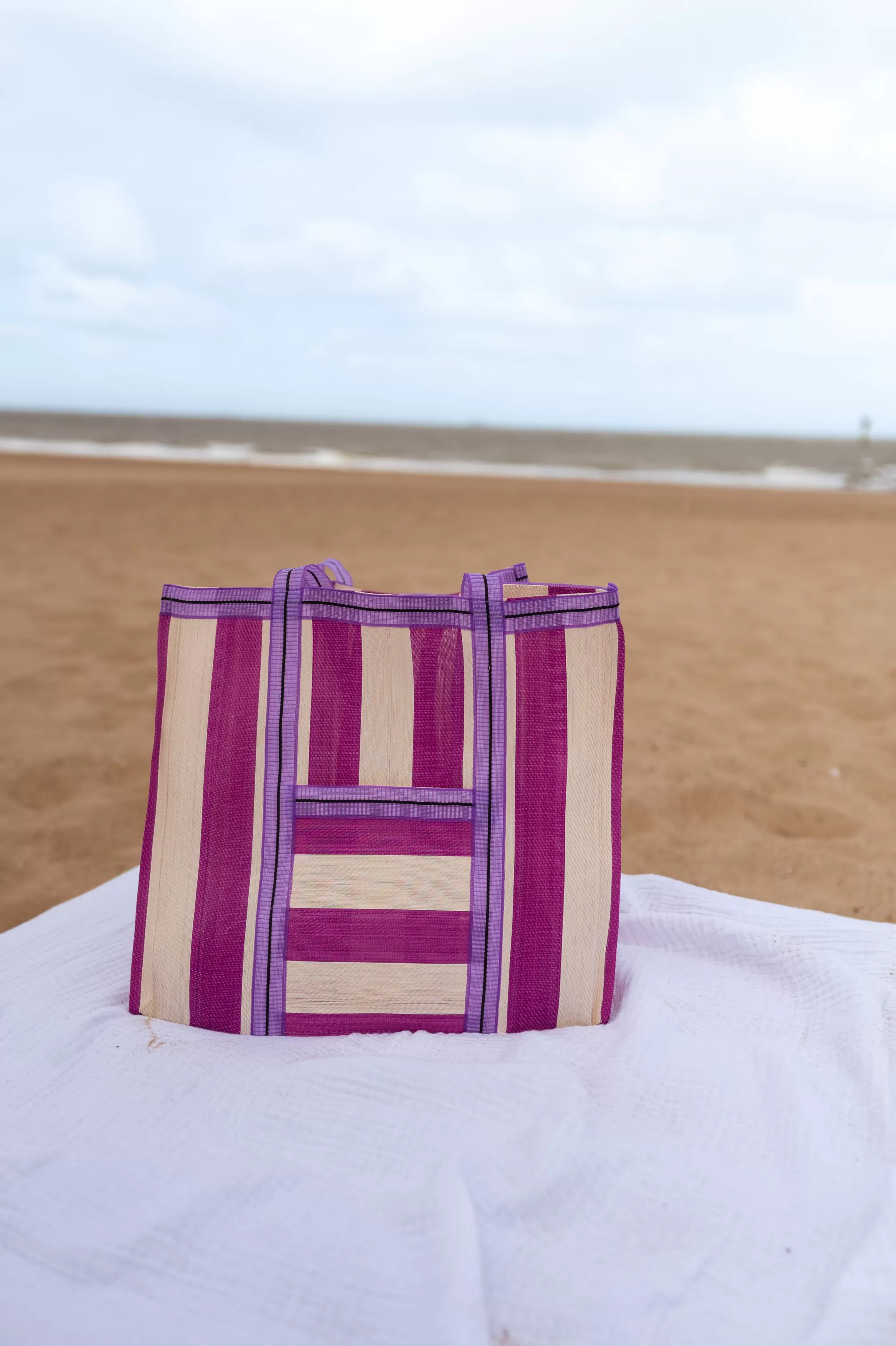 Sac Sevana à Lignes Rose | Sac De Plage Ligné | Prêt-à-porter En Ligne |  -Easy Clothes Best