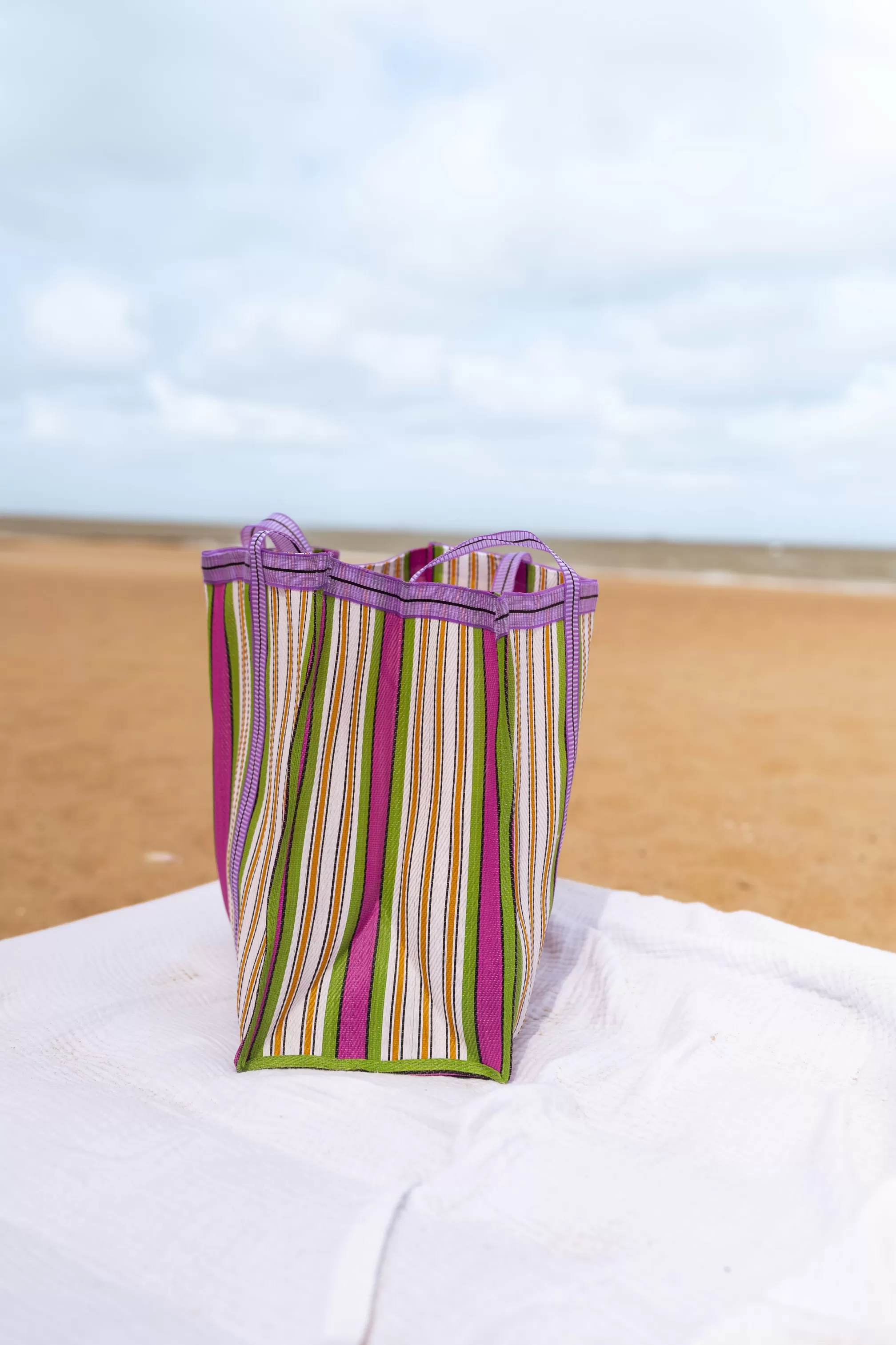 Sac Sevana à Lignes Vert | Sac De Plage Ligné | Prêt-à-porter En Ligne |  -Easy Clothes Online