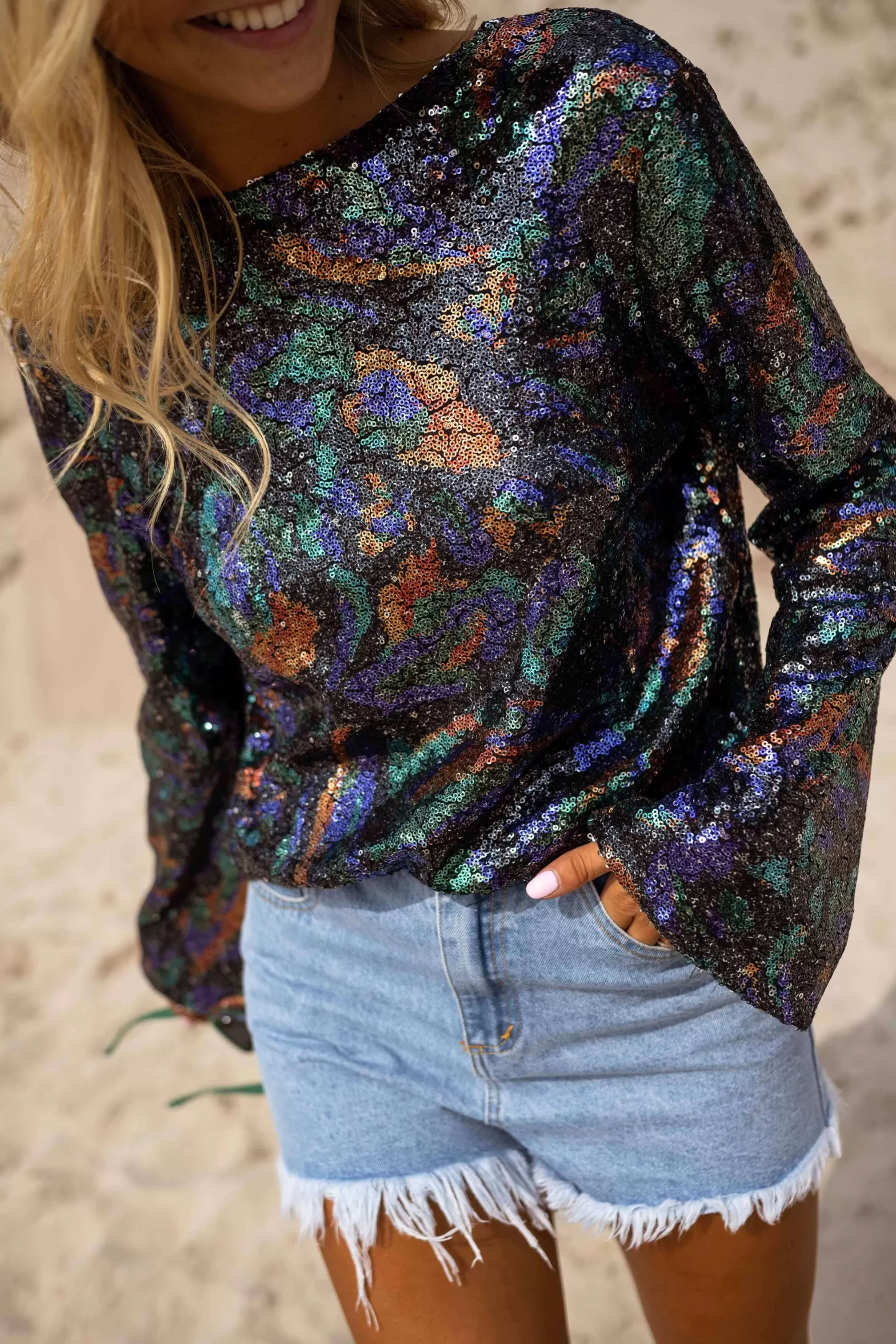 Selma Blouse - Colored Glitter - Creation-Easy Clothes Sale