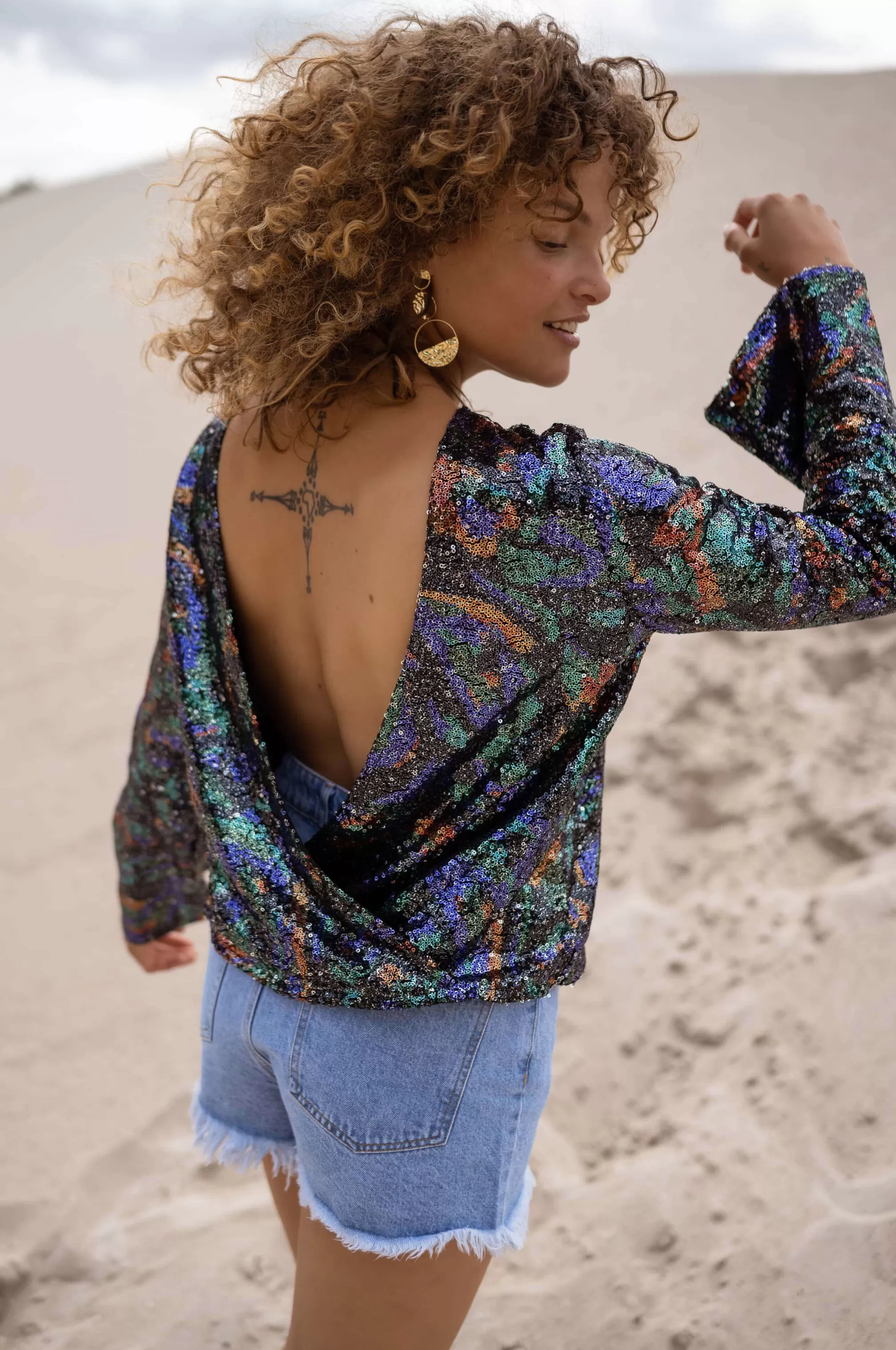 Selma Blouse - Colored Glitter - Creation-Easy Clothes Sale