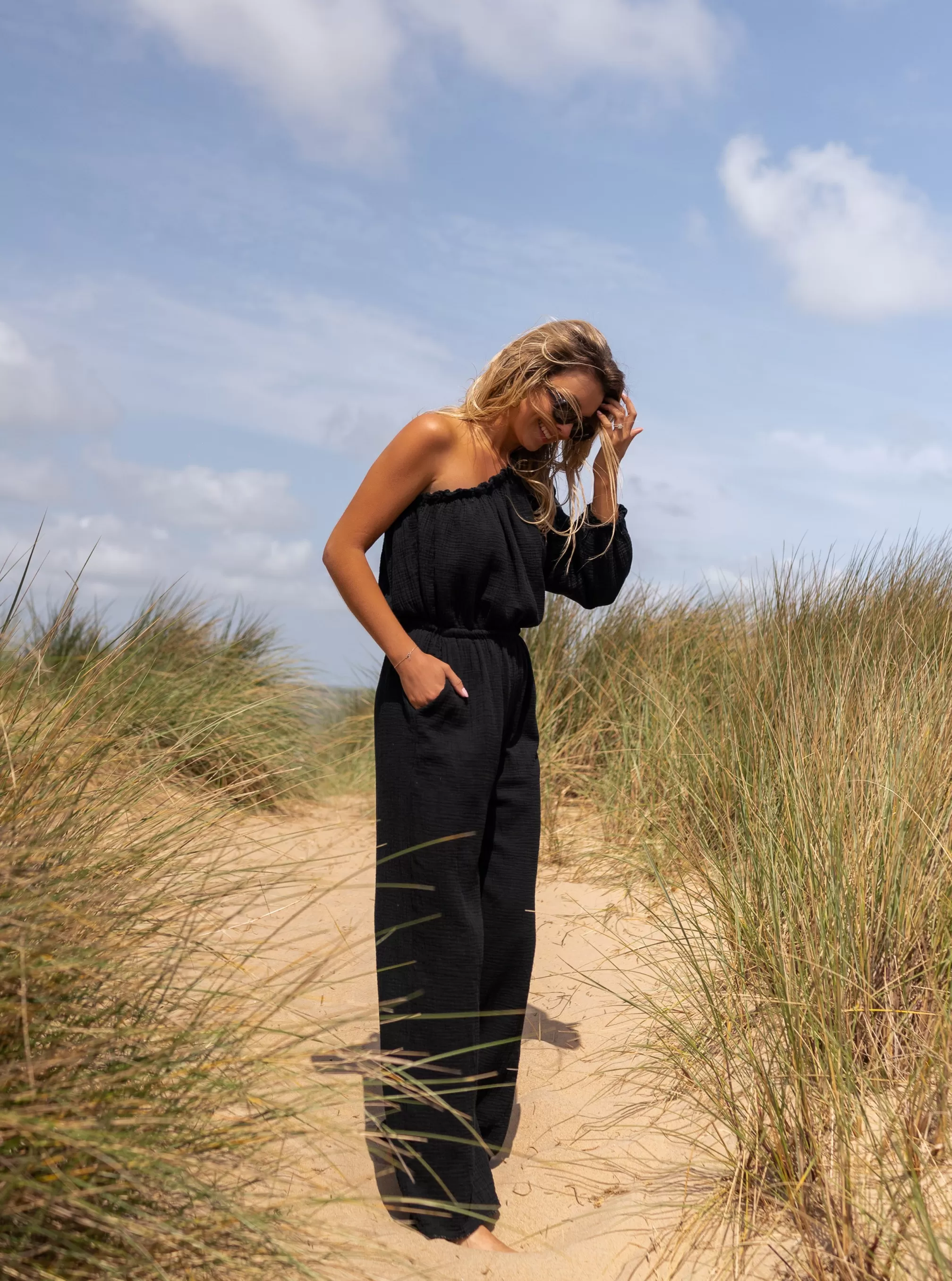 Suit Amadéo Black In CONTON GAUZE | Suit UNE SAND | Ready To-Porter Online | -Easy Clothes Best Sale