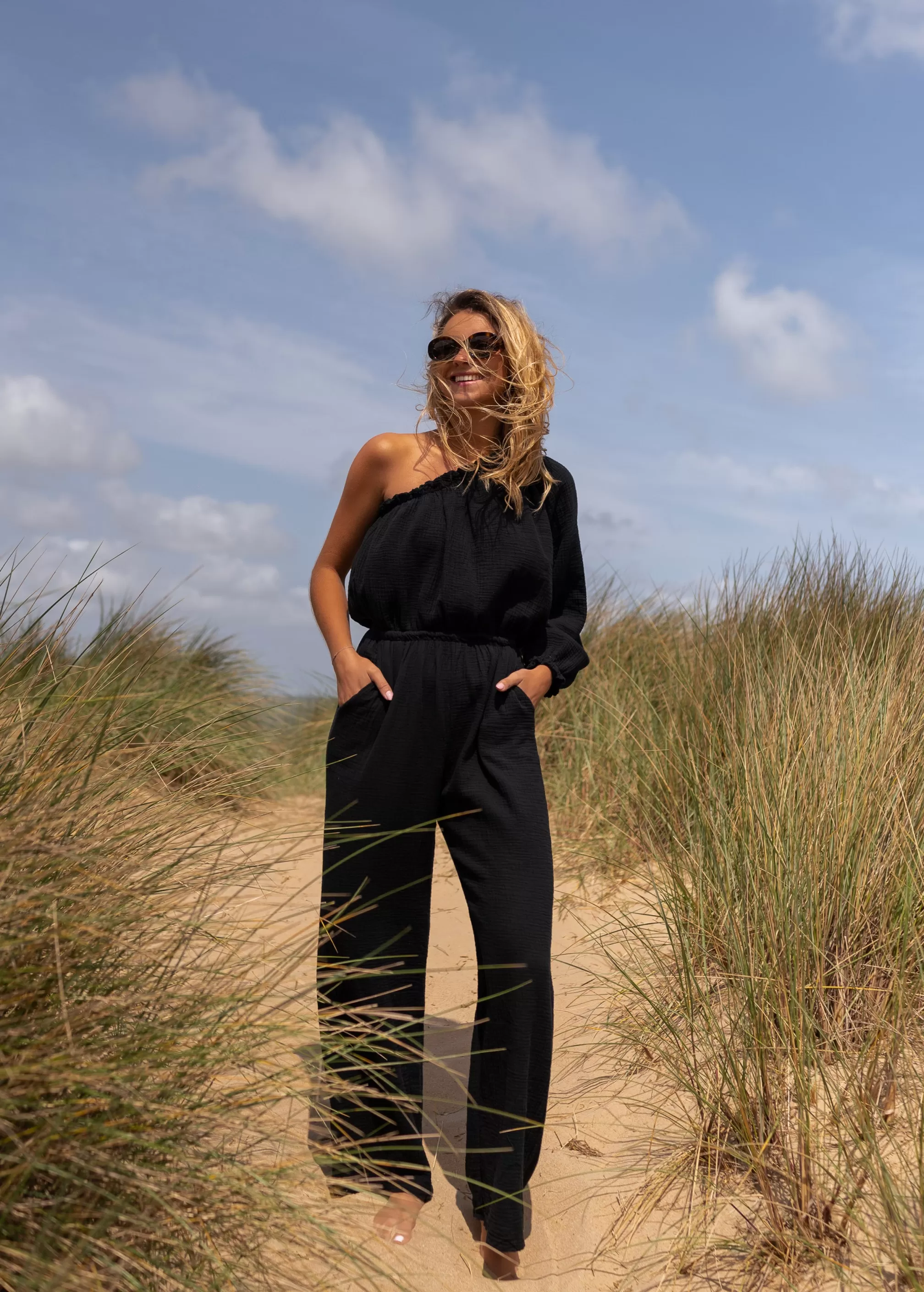 Suit Amadéo Black In CONTON GAUZE | Suit UNE SAND | Ready To-Porter Online | -Easy Clothes Best Sale