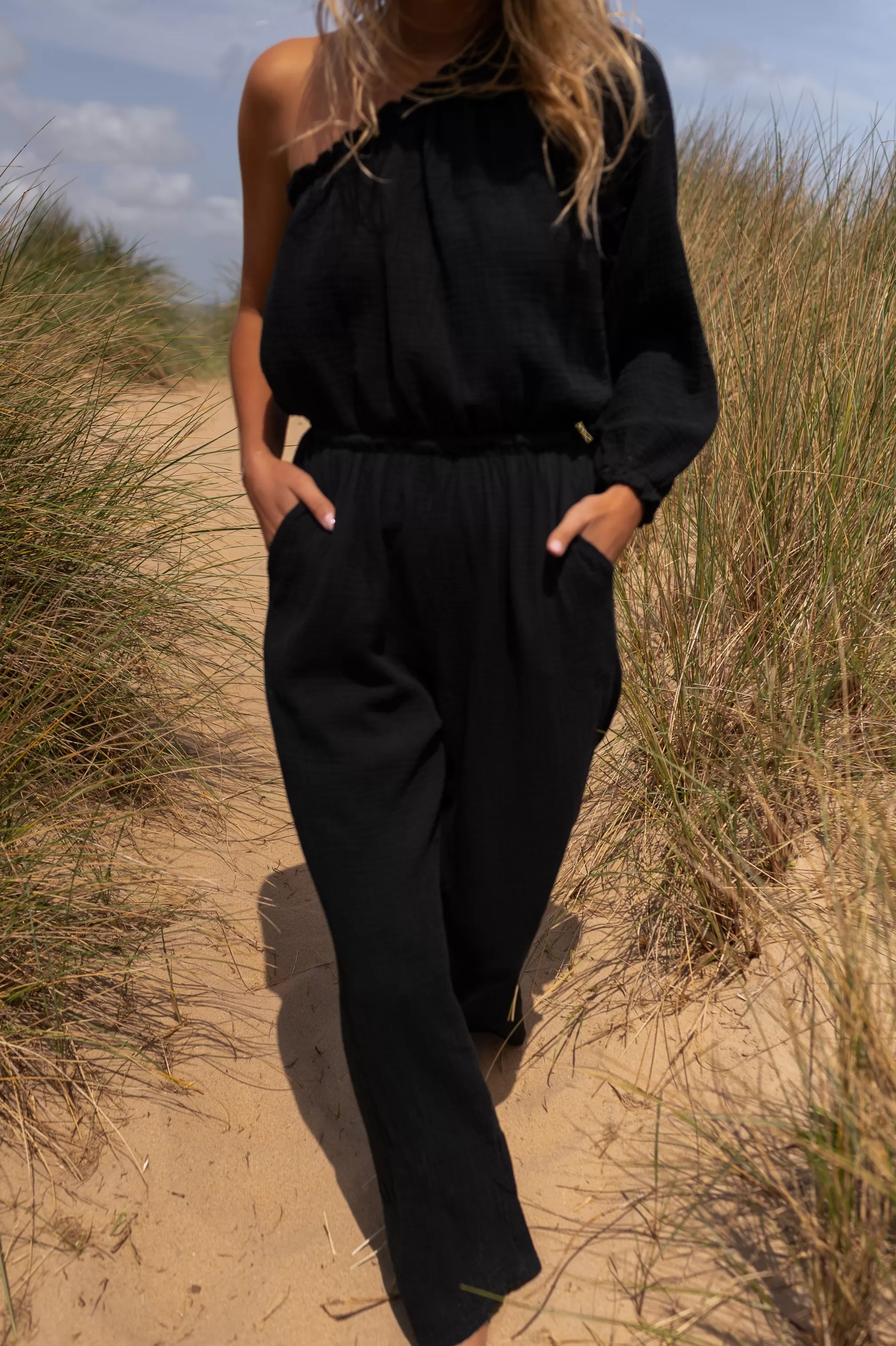 Suit Amadéo Black In CONTON GAUZE | Suit UNE SAND | Ready To-Porter Online | -Easy Clothes Best Sale