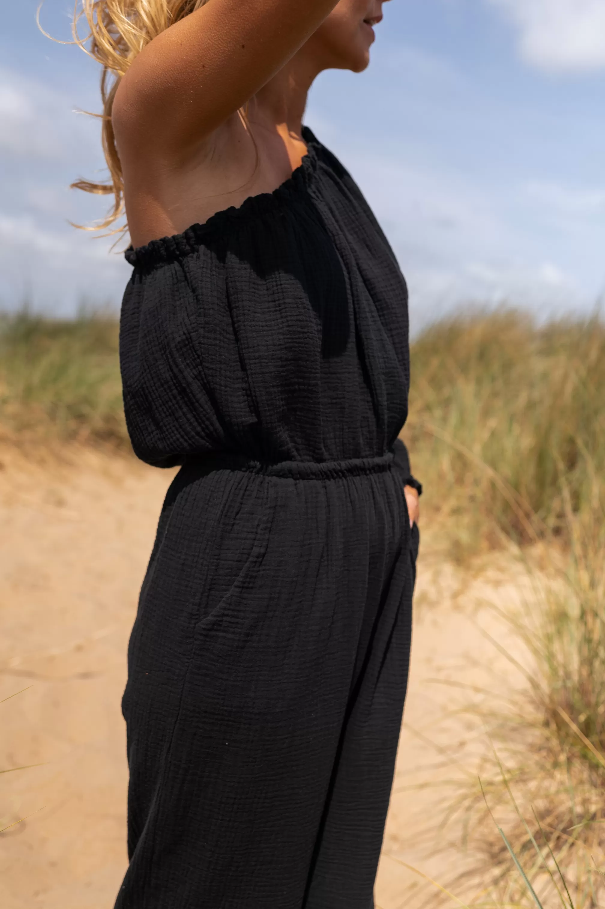 Suit Amadéo Black In CONTON GAUZE | Suit UNE SAND | Ready To-Porter Online | -Easy Clothes Best Sale