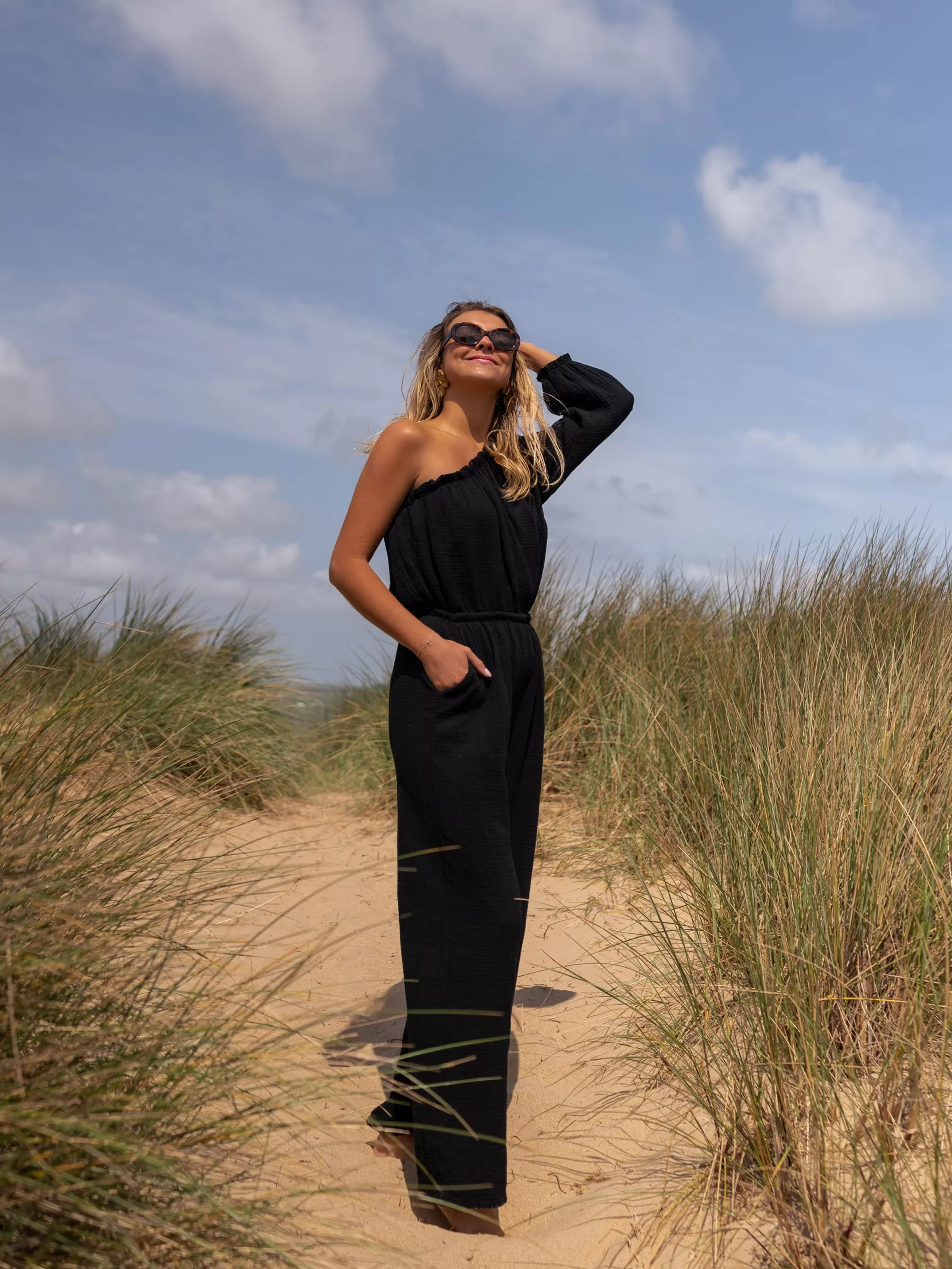 Suit Amadéo Black In CONTON GAUZE | Suit UNE SAND | Ready To-Porter Online | -Easy Clothes Best Sale