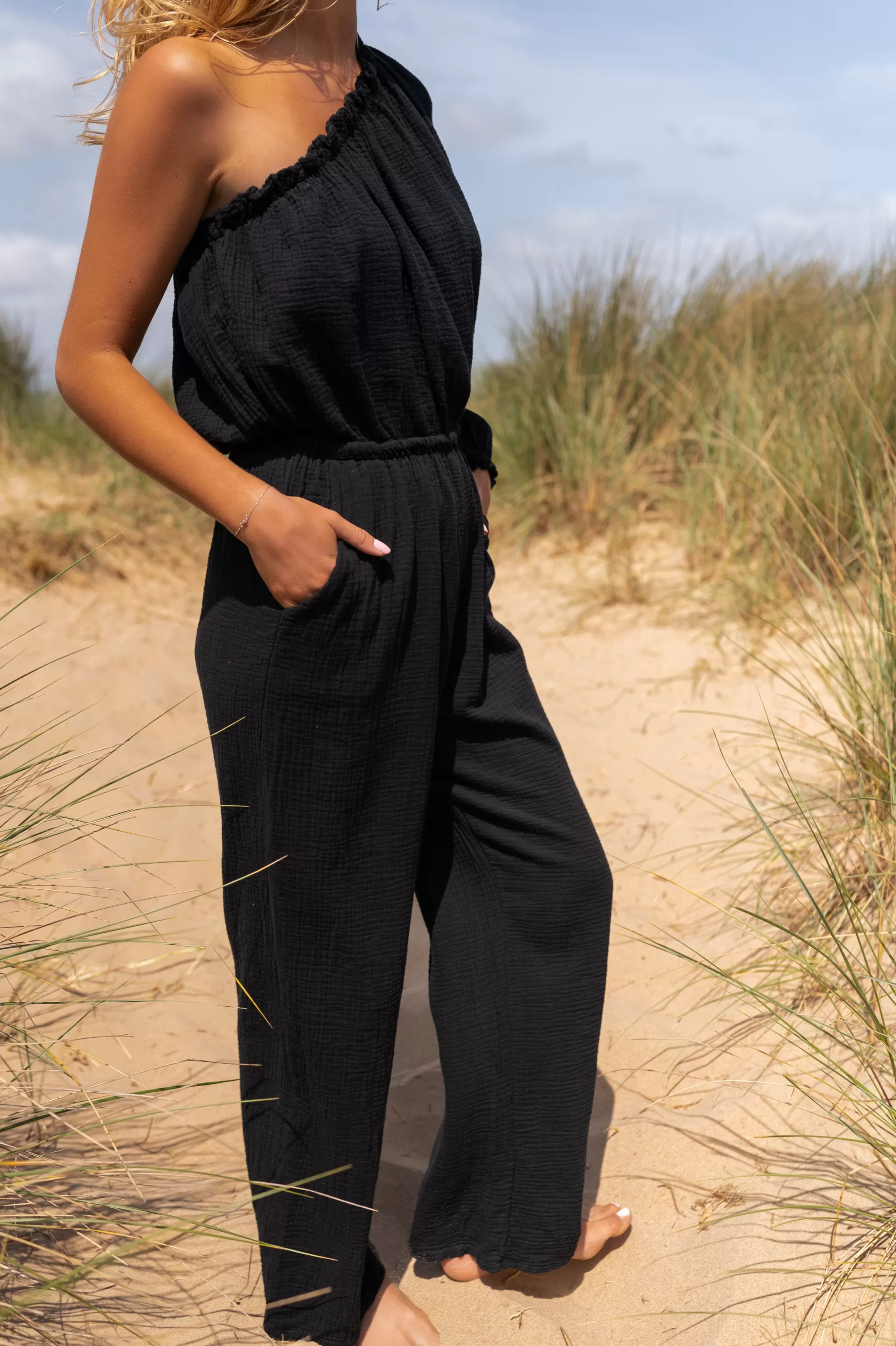 Suit Amadéo Black In CONTON GAUZE | Suit UNE SAND | Ready To-Porter Online | -Easy Clothes Best Sale