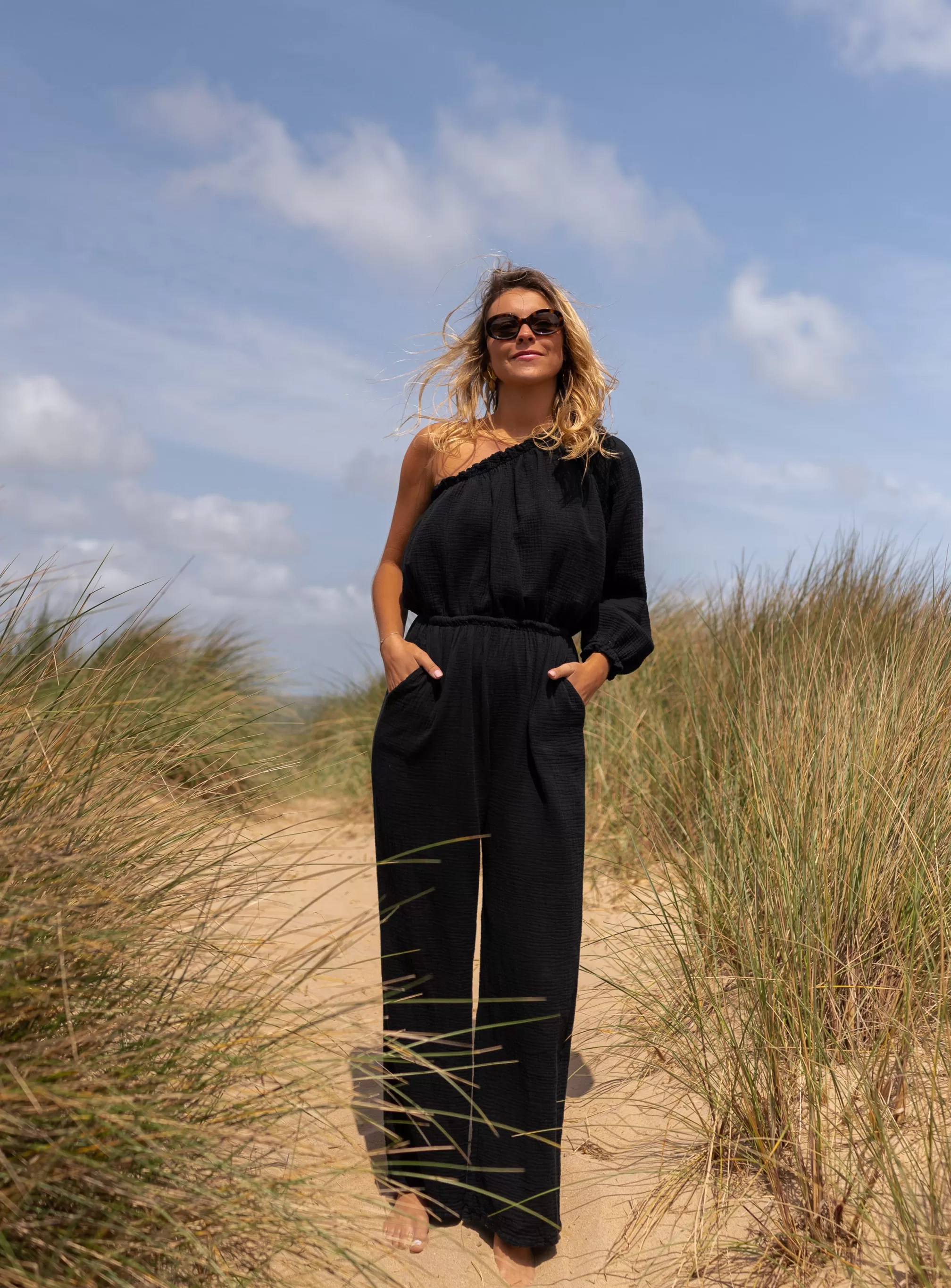 Suit Amadéo Black In CONTON GAUZE | Suit UNE SAND | Ready To-Porter Online | -Easy Clothes Best Sale