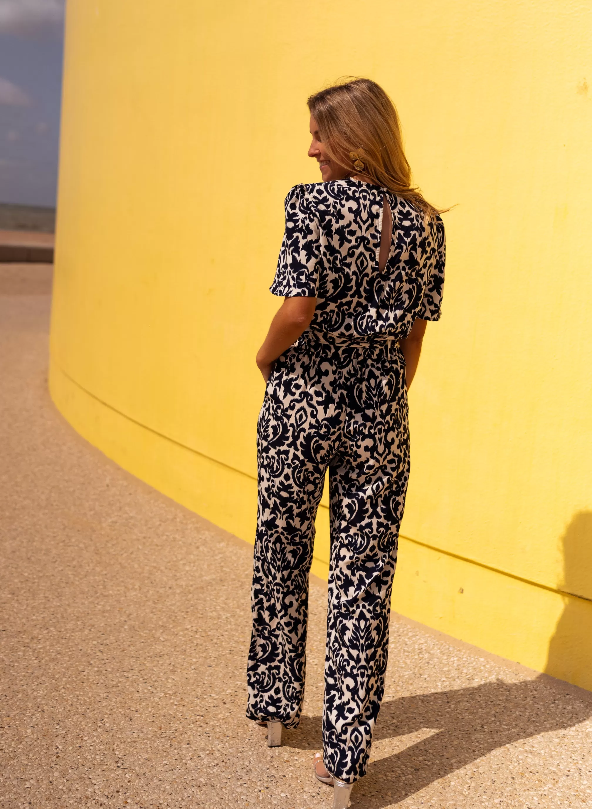 Suit Lea Ecru And Blue | Suit Short Sleeves | Ready To-Porter Online | -Easy Clothes Fashion