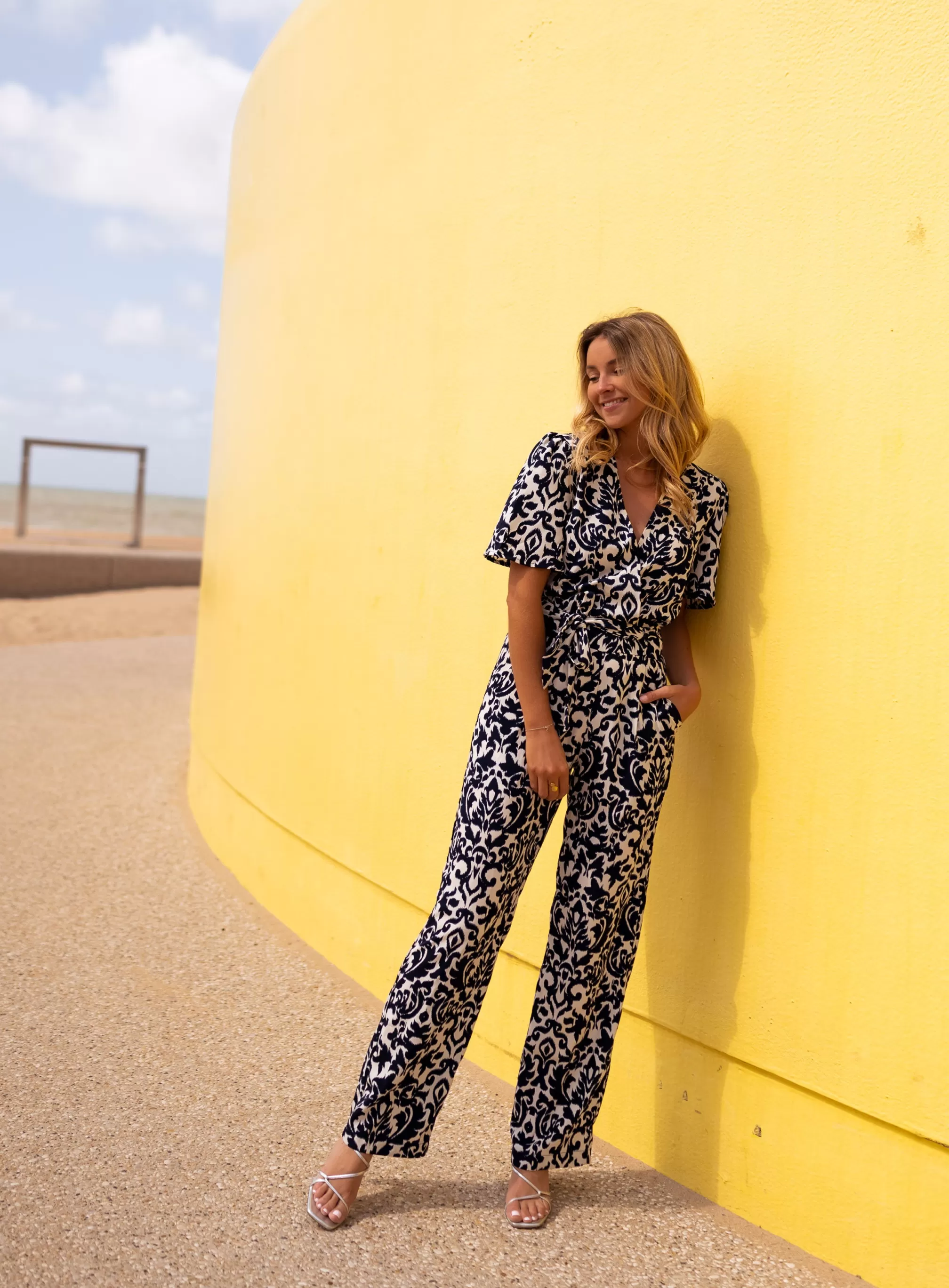 Suit Lea Ecru And Blue | Suit Short Sleeves | Ready To-Porter Online | -Easy Clothes Fashion