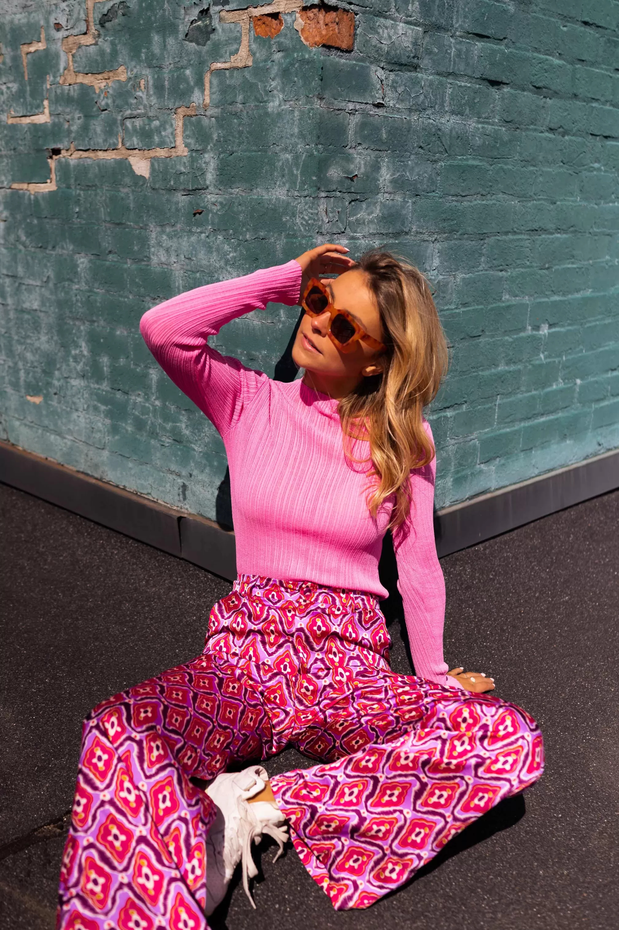 Sweater Lucy Pink In Meshfine | Sweater Pleated Material | Ready To-Porter Online | -Easy Clothes Discount