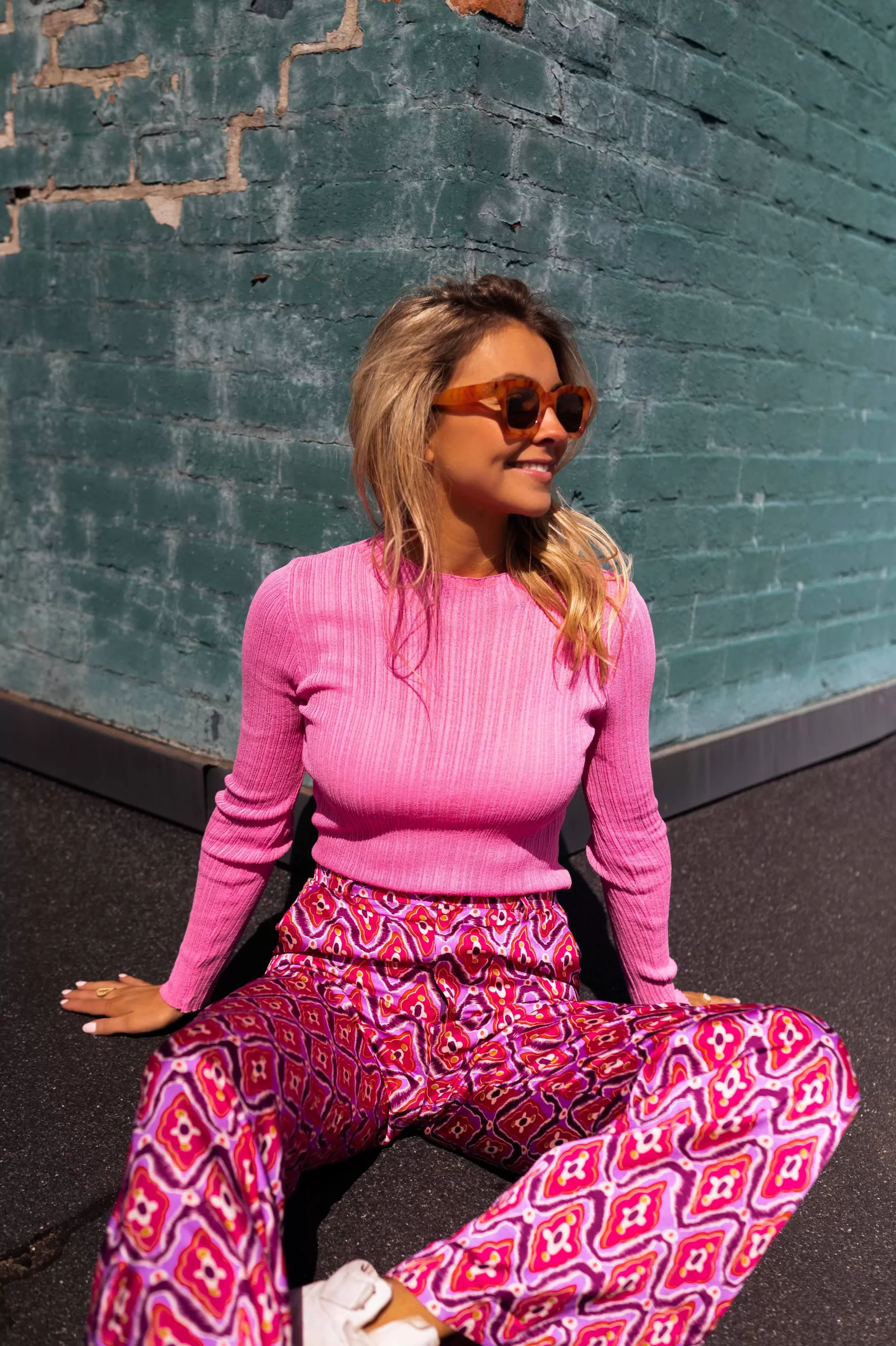 Sweater Lucy Pink In Meshfine | Sweater Pleated Material | Ready To-Porter Online | -Easy Clothes Discount