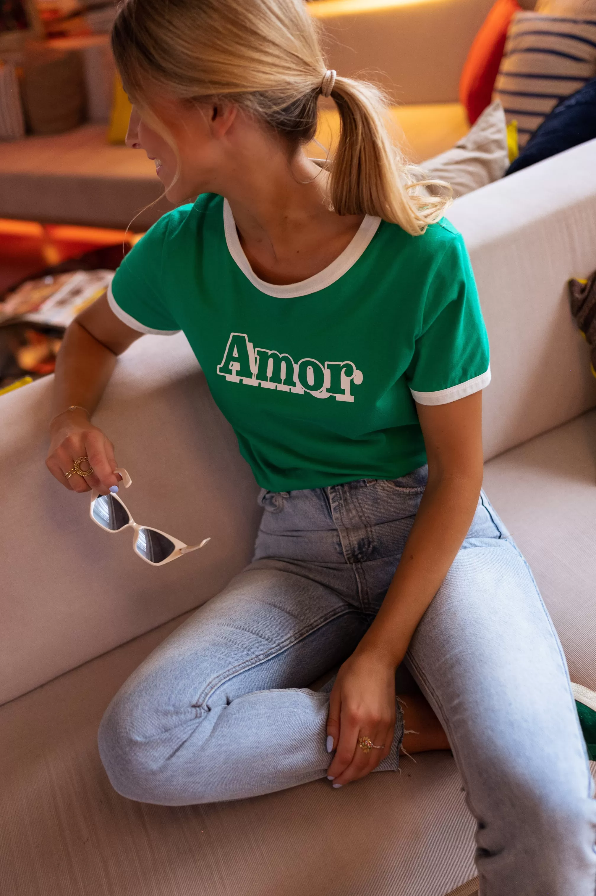 T-Green Amor Shirt | T-Green Print Shirt | Ready To-Porter Online | -Easy Clothes Cheap