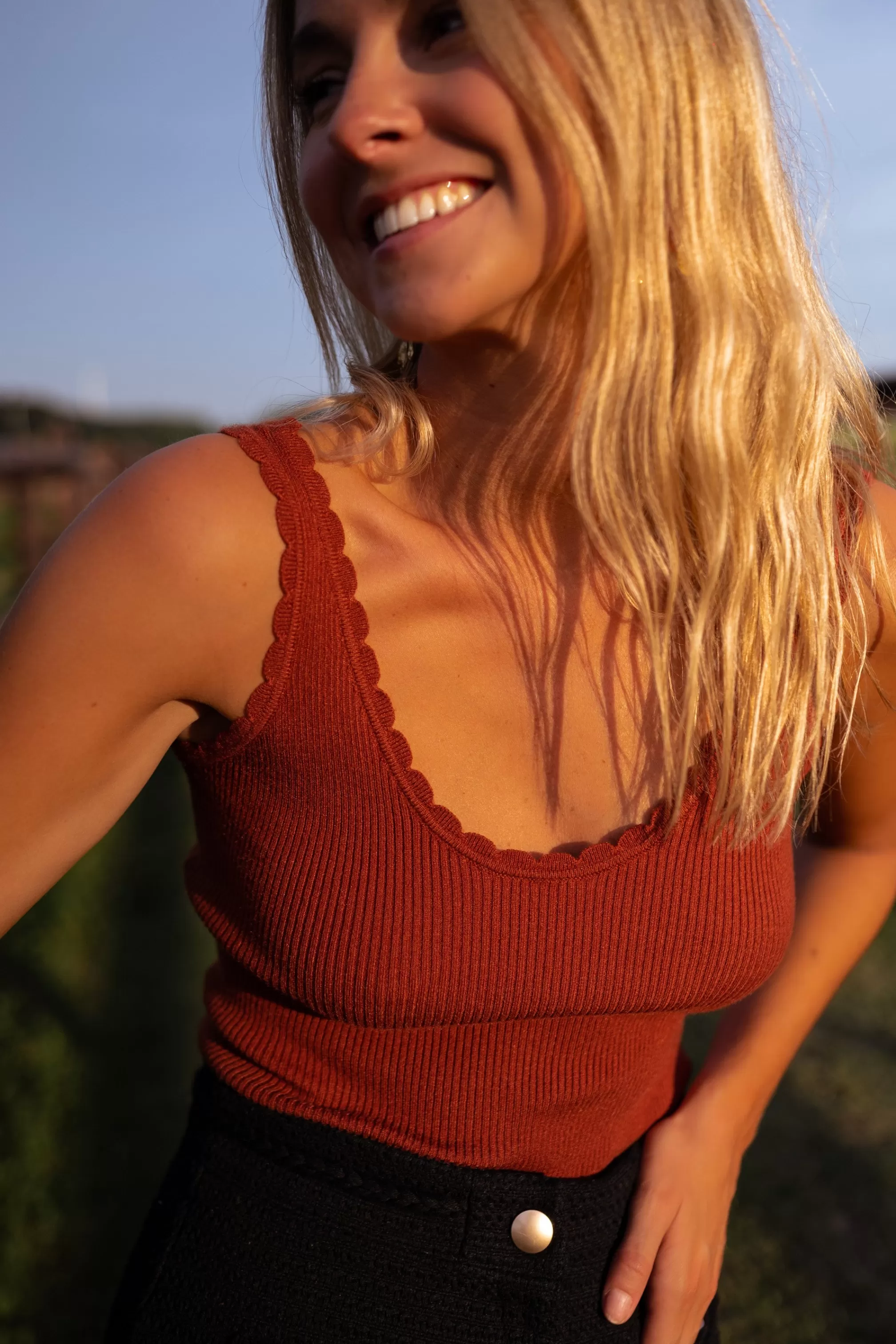 Top Bella - Brick Color - Unmissable -Easy Clothes Hot