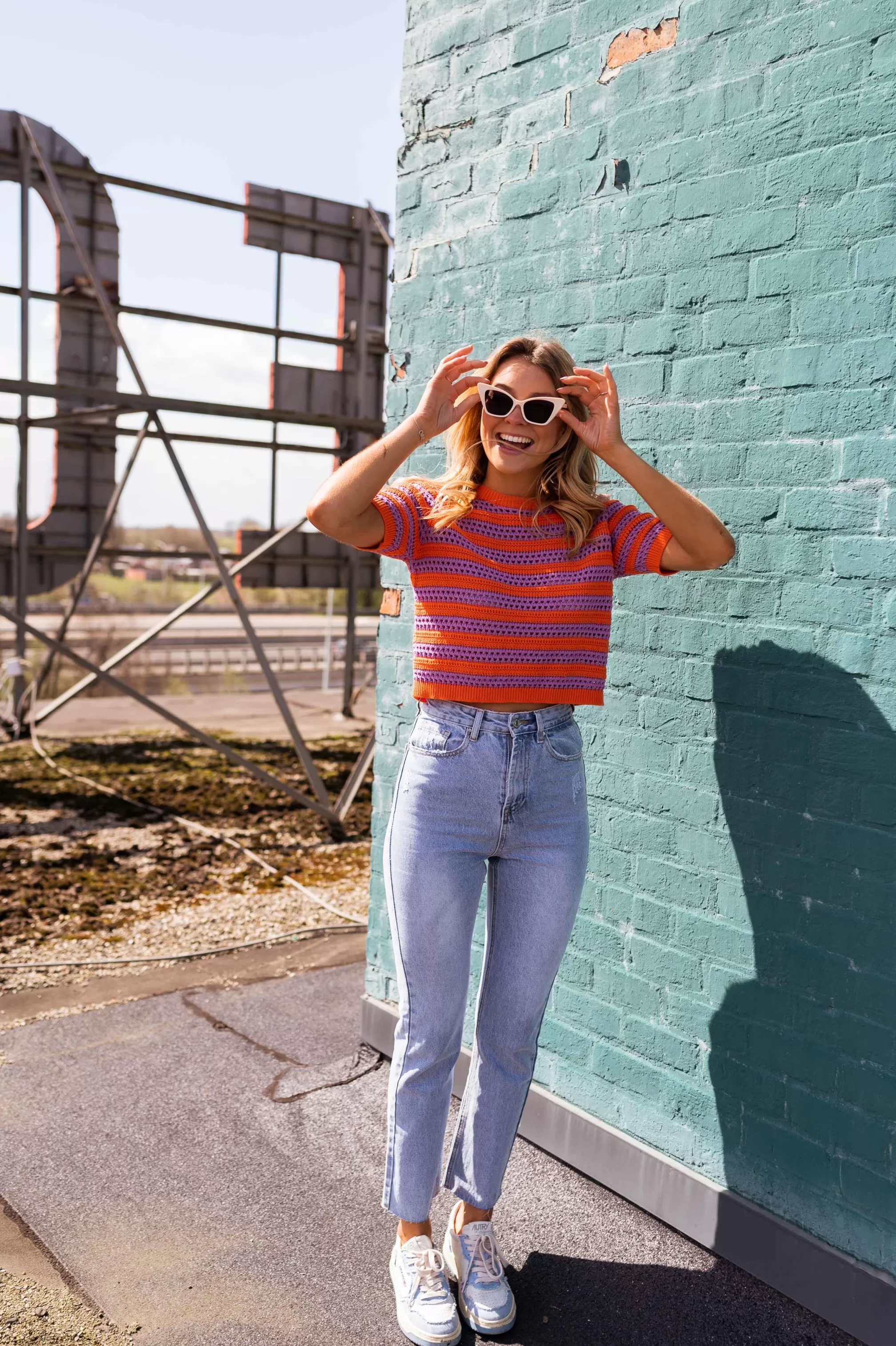 Top Ina Orange And Purple In Crochet | Transparent Top In Crochet | Ready To-Porter Online | -Easy Clothes Shop