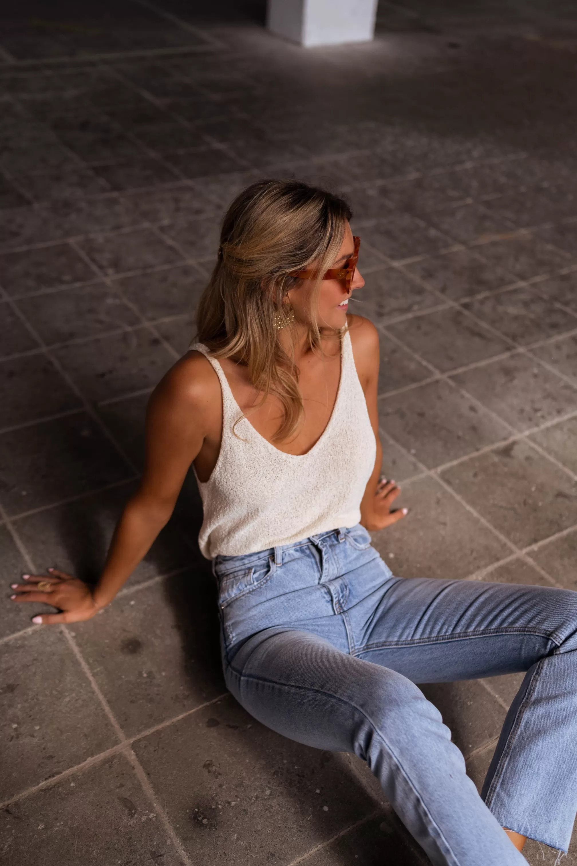 Top Neda Beige Wool Effect | Top Transparent In Meshes | Ready To-Porter Online | -Easy Clothes Flash Sale