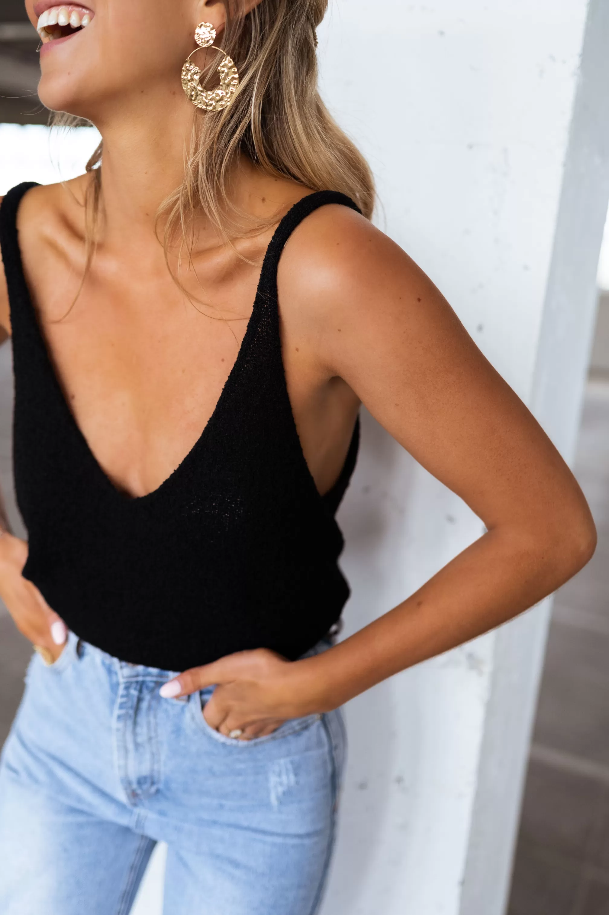 Top Neda Black Wool Effect | Top Transparent In Meshes | Ready To-Porter Online | -Easy Clothes Online