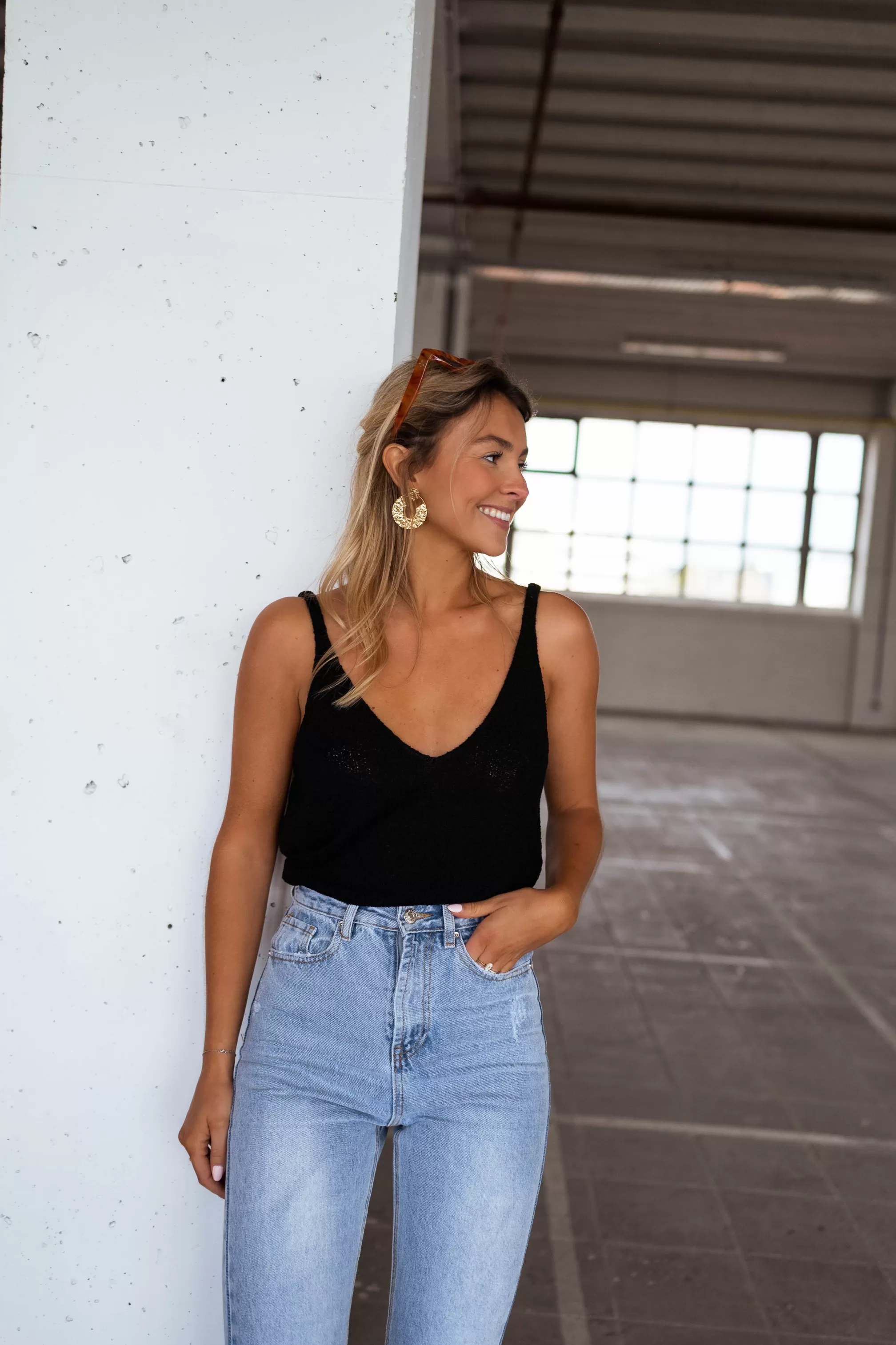 Top Neda Black Wool Effect | Top Transparent In Meshes | Ready To-Porter Online | -Easy Clothes Online